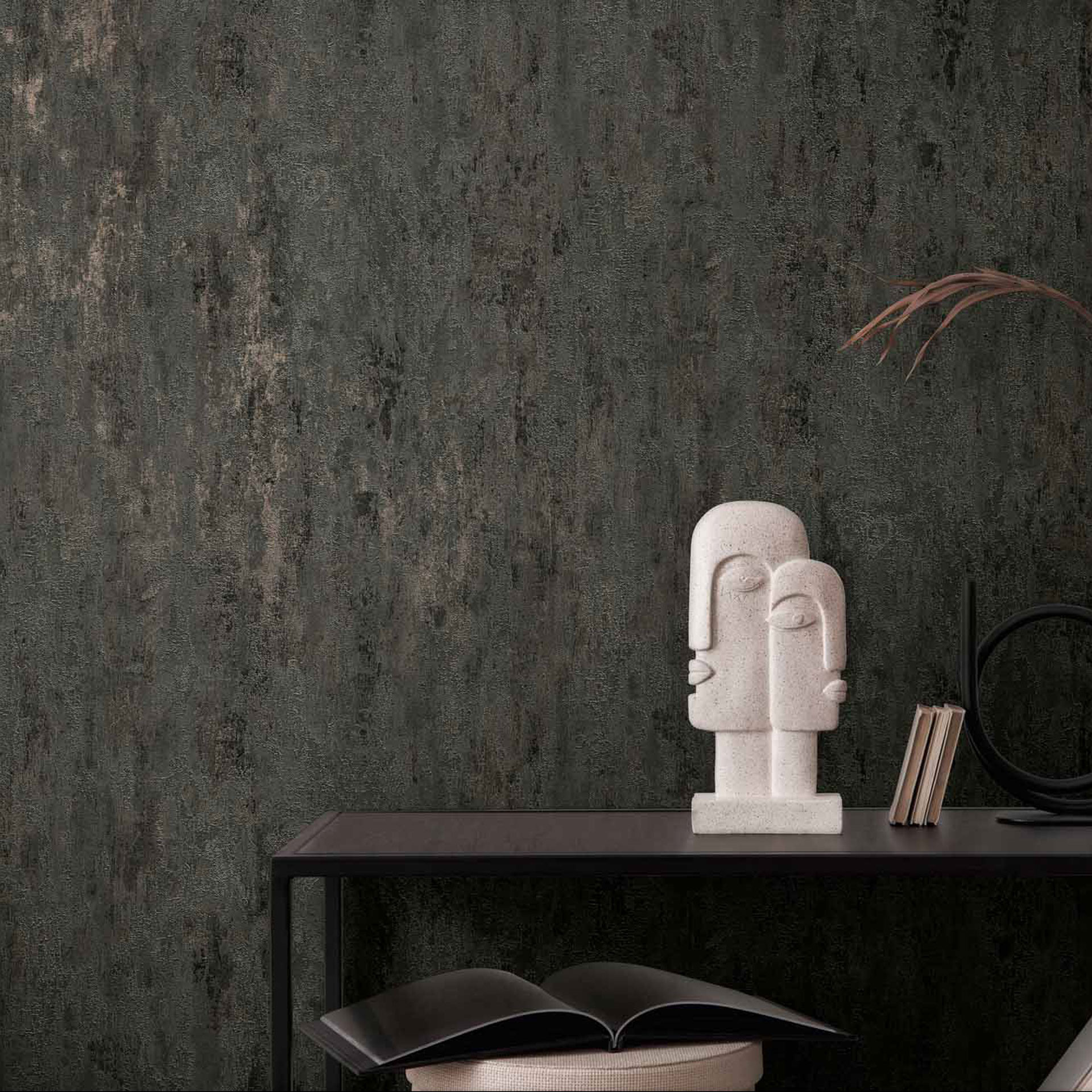 A.S. Création Vliesbehang il Decoro Behang vintage grijs, zwart