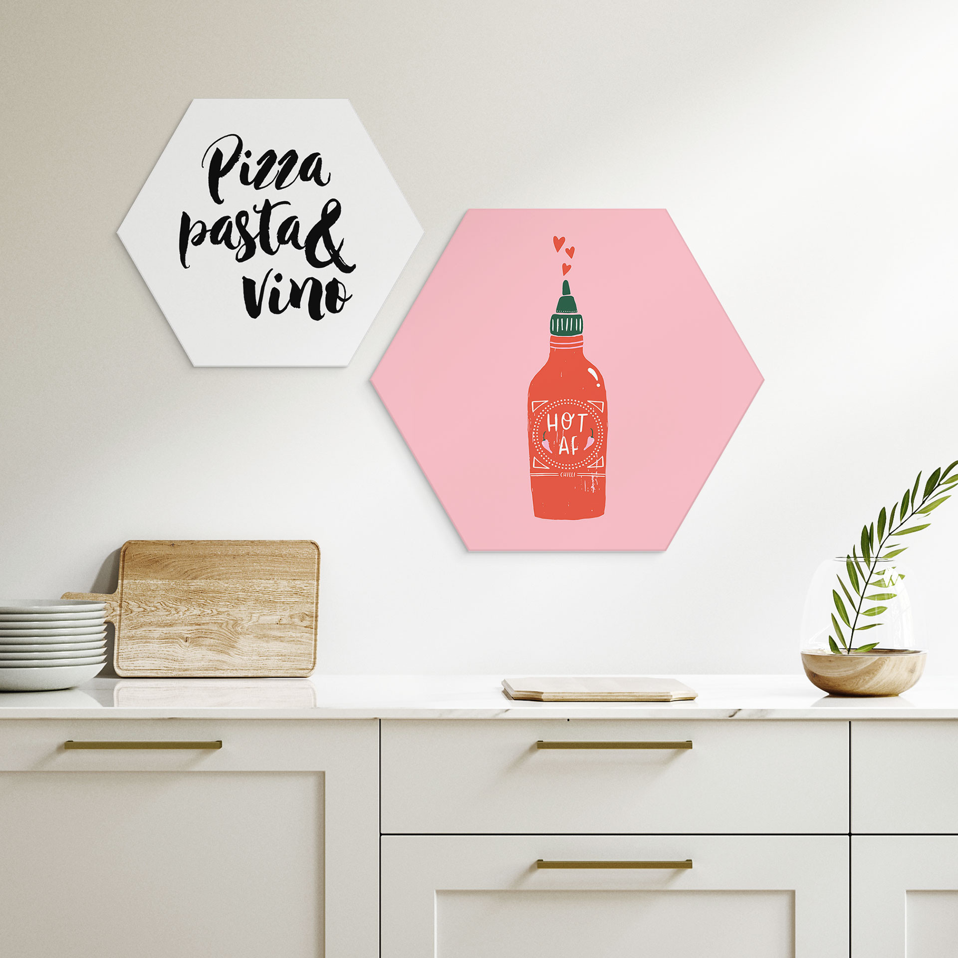 Hexagon Dibond Stærk chilisauce - Simmonds