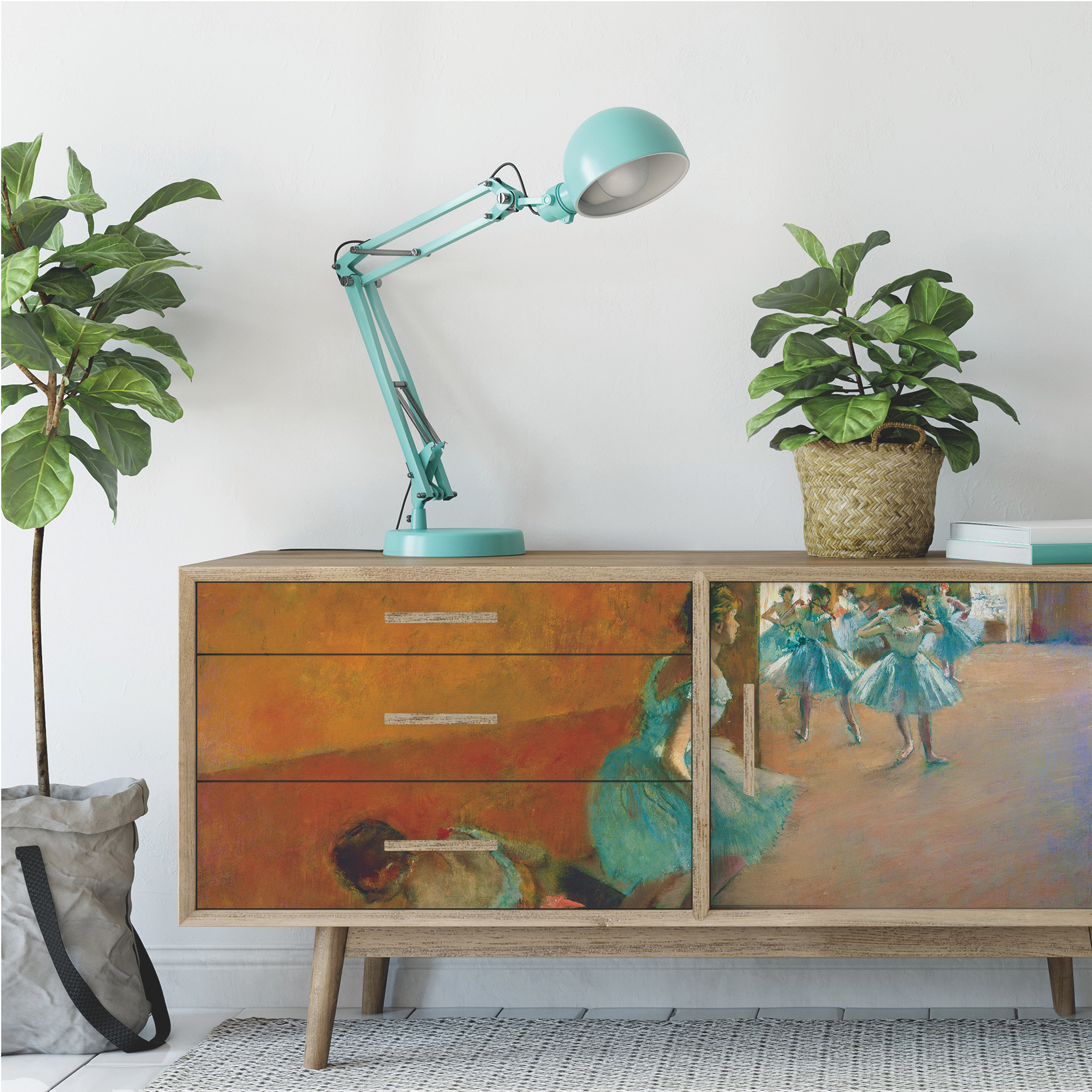 Wallprint Degas - Tänzerinnen auf einer Treppe - Panorama