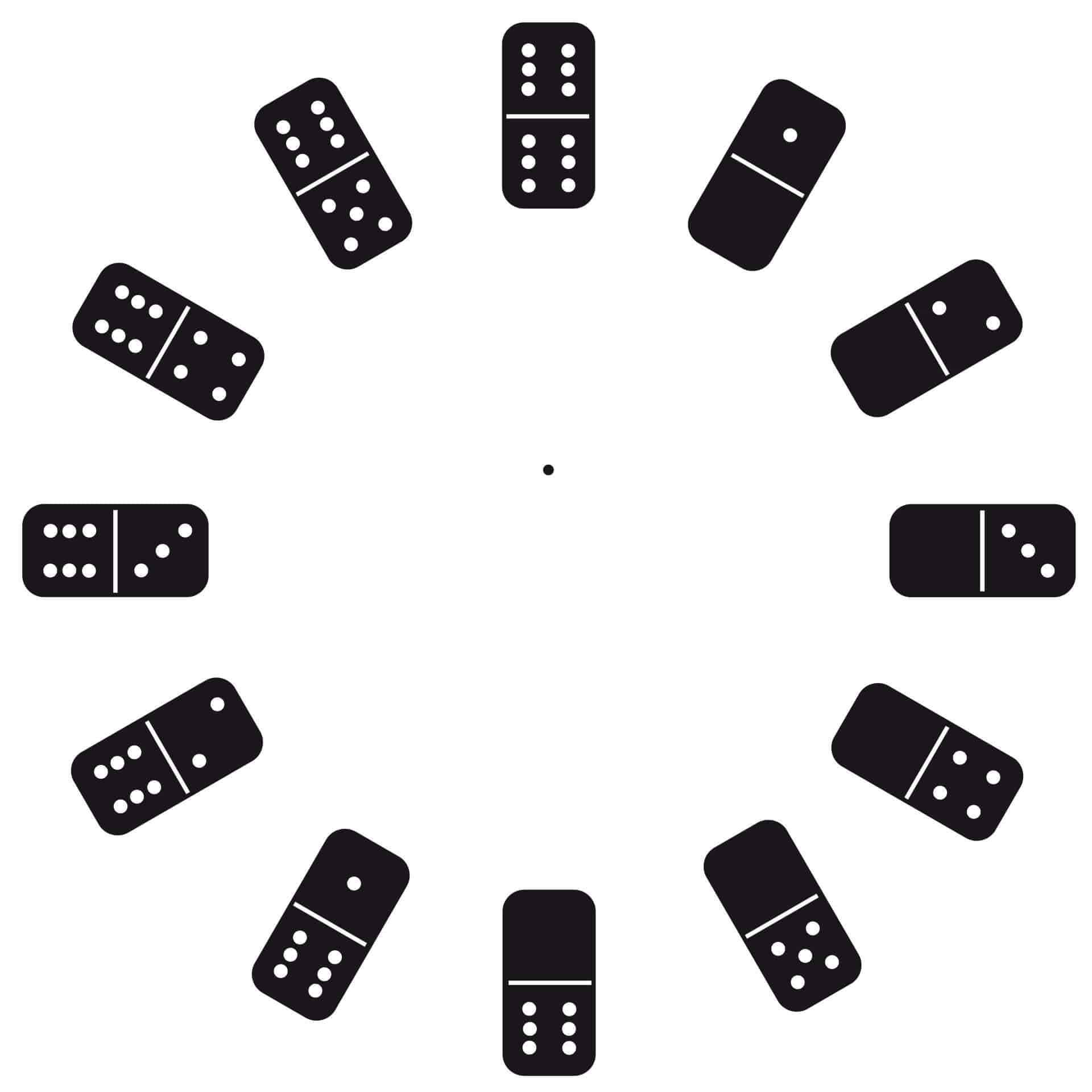 Sticker mural - Horloge Dominos