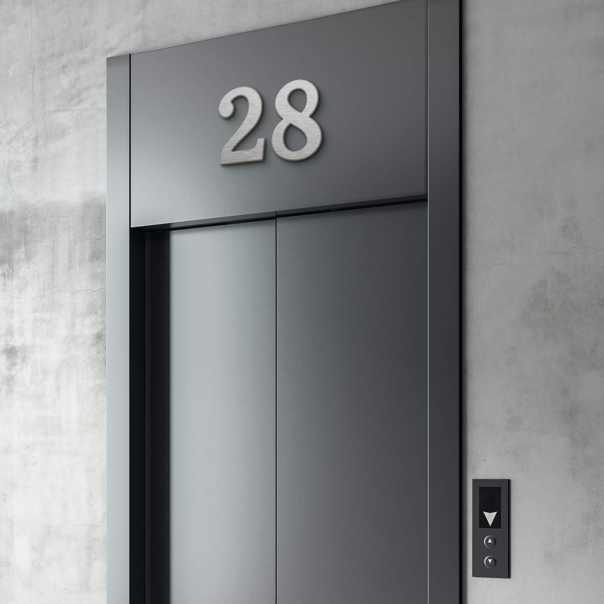 Numery aluminiowe Dibond - Numery domów - Efekt srebra