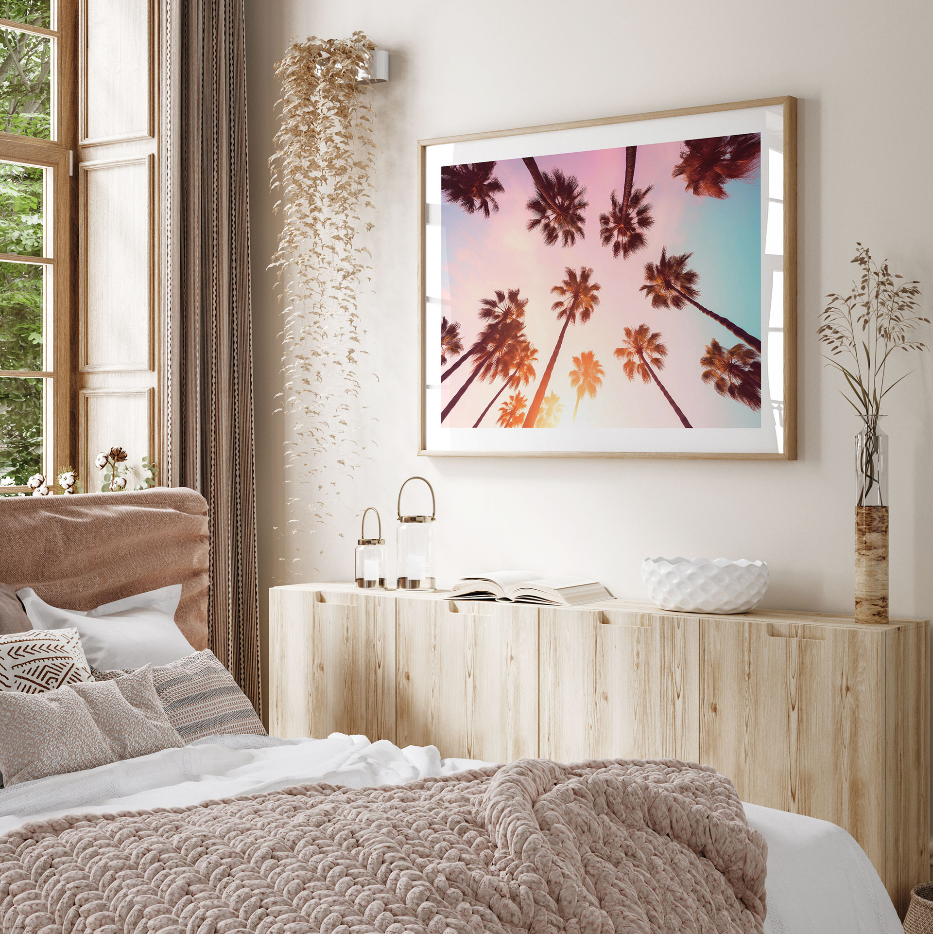 Poster Nature California Dreaming avec vue sur les palmiers - Hugonnard