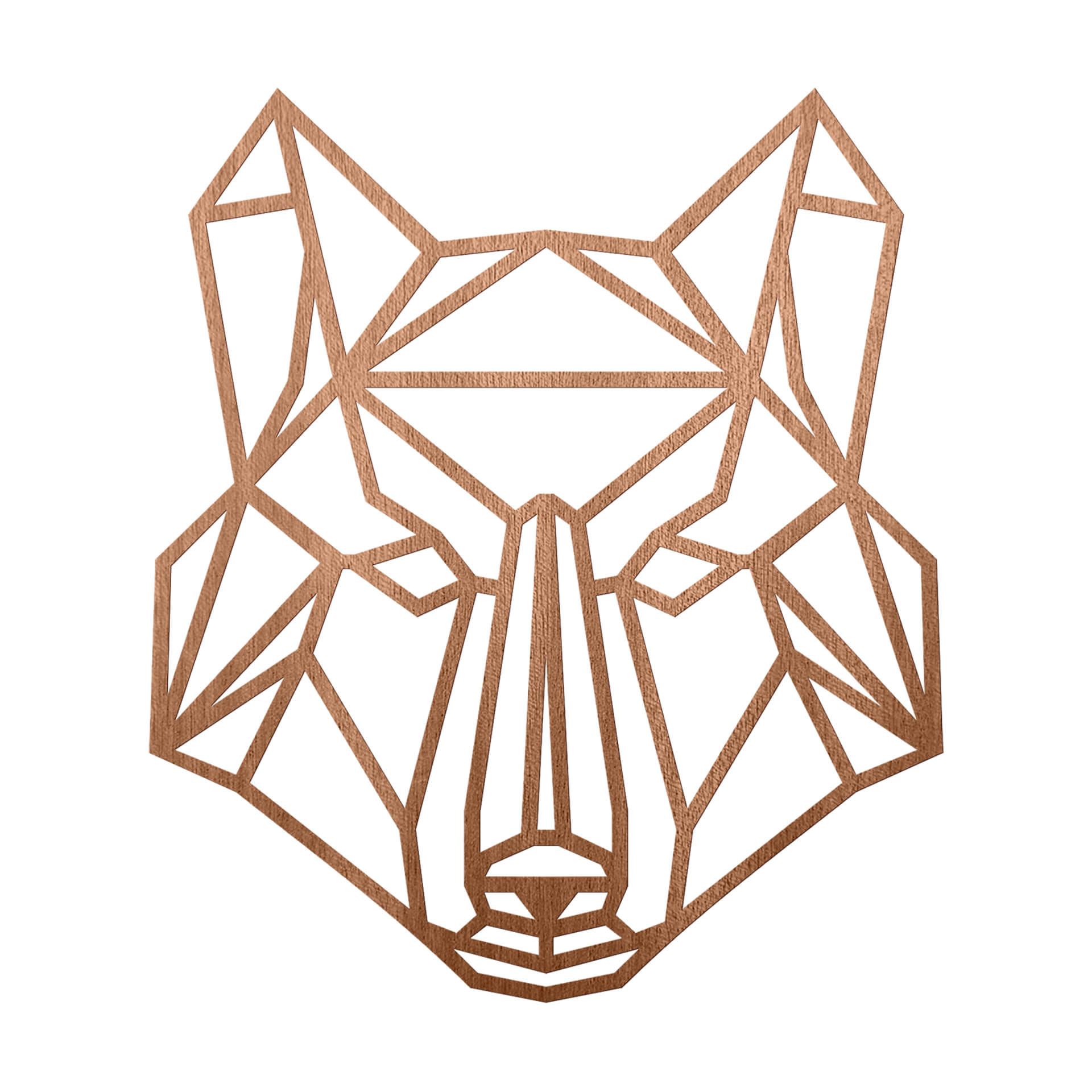 Drewno artystyczne mahoń - Wilk origami