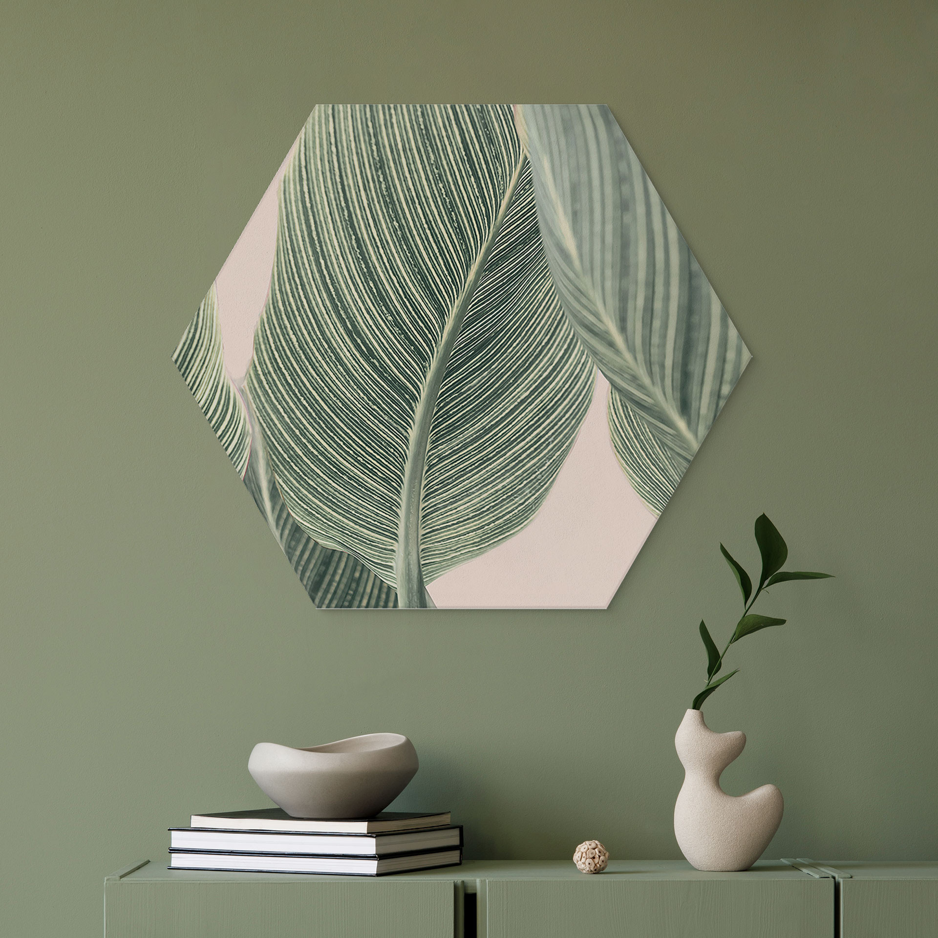 Hexagon Dibond Calathea-plante - Sisi & Seb