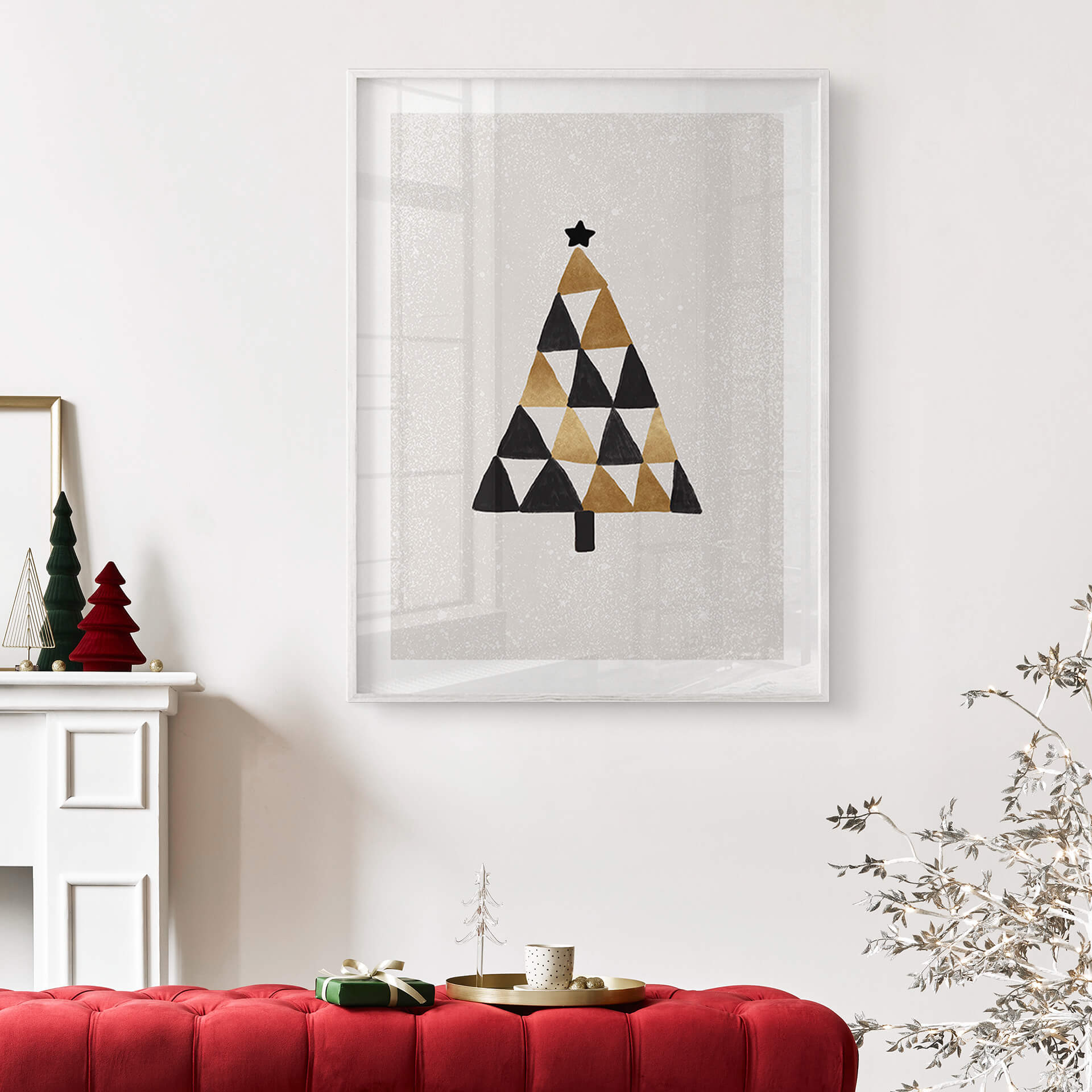 Plakat z geometryczną choinką - Orara Studio