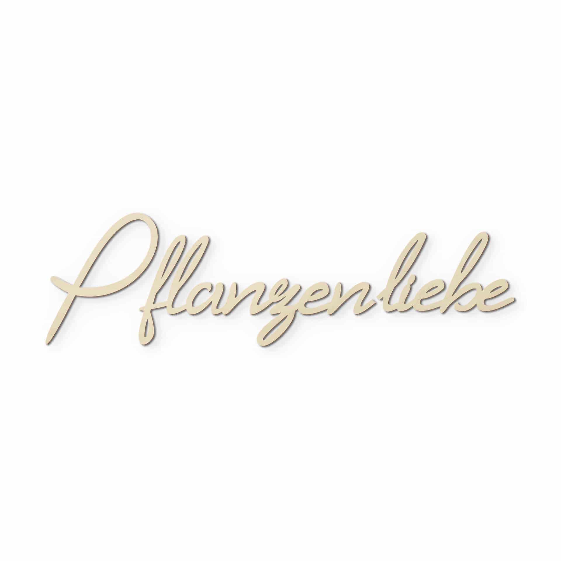 3D Holz Schriftzug Pflanzenliebe - Pappel