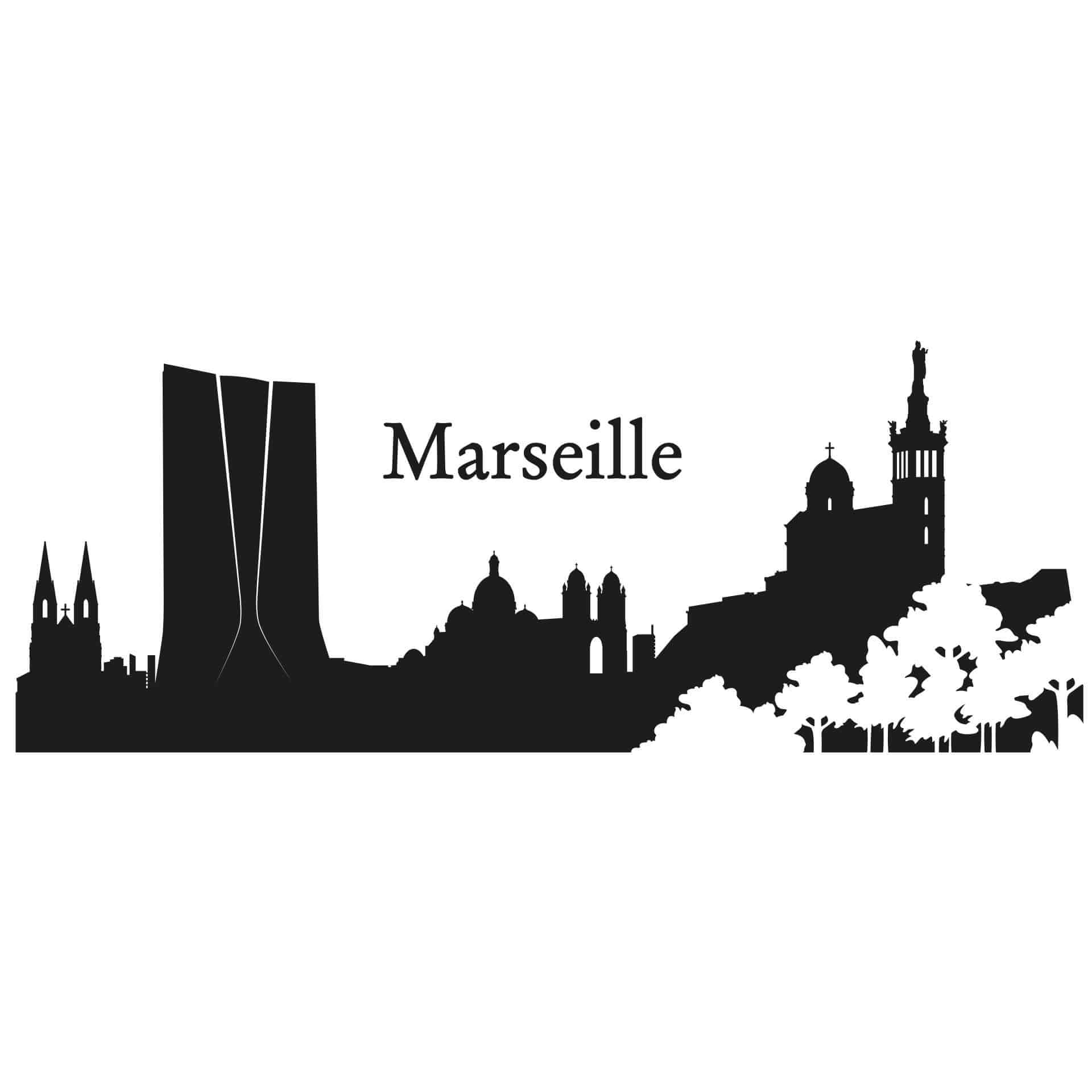 Sticker mural - Skyline Marseillaise