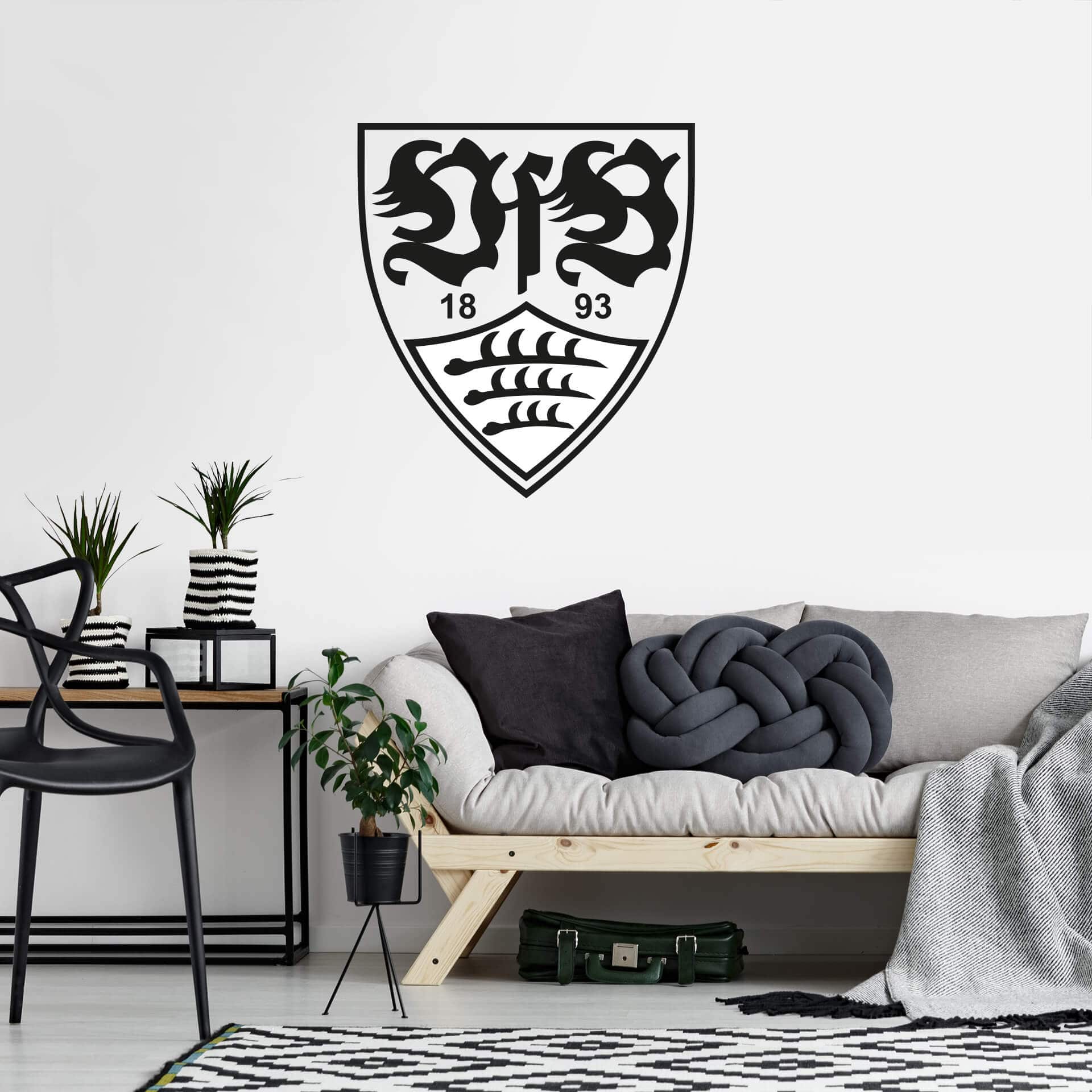 Wandtattoo VfB Stuttgart Logo einfarbig