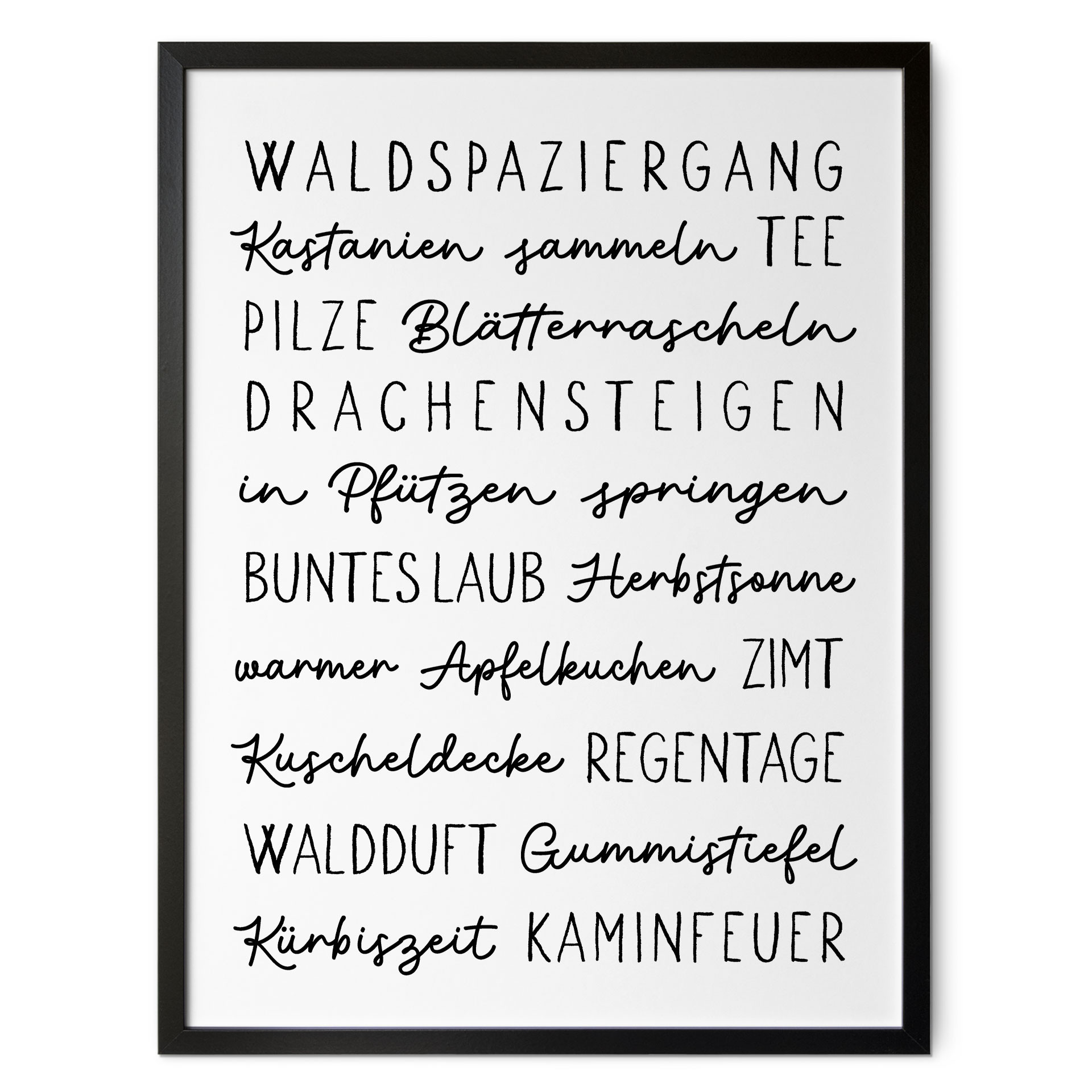 Poster Herbstliche Worte - Typografie
