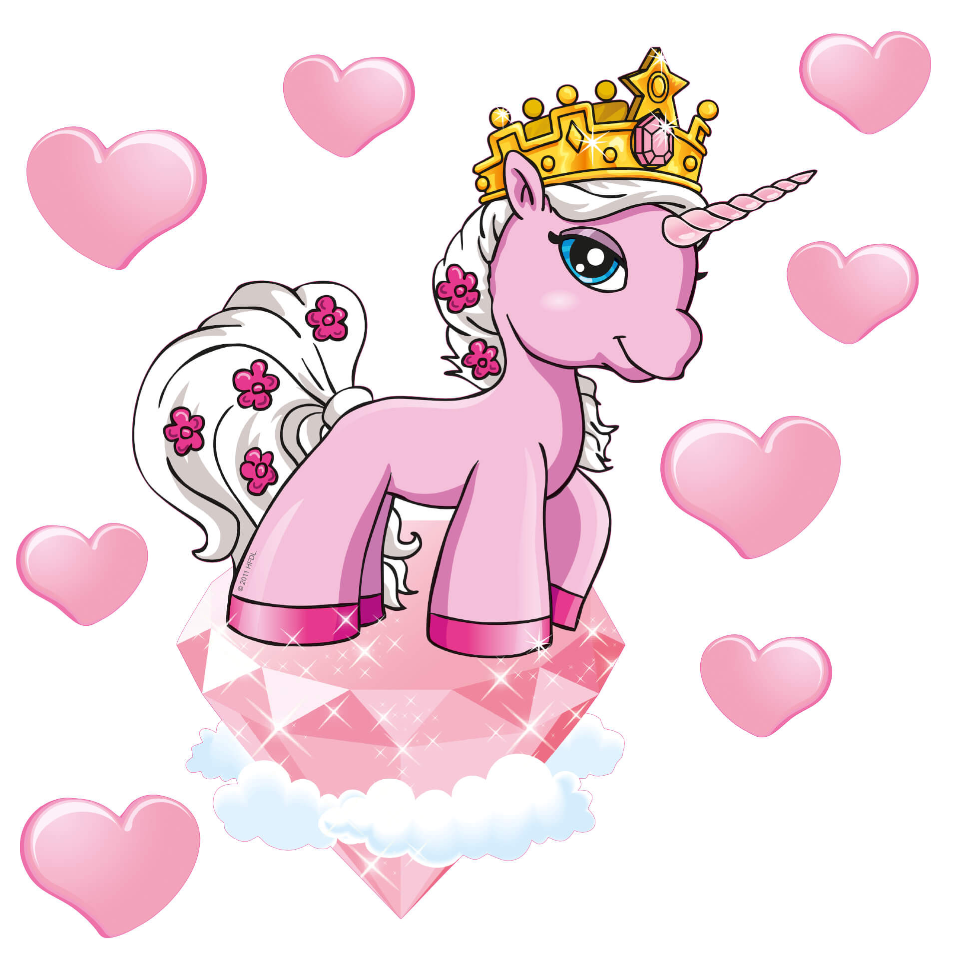 Wandtattoo Filly Unicorn Romance Rose