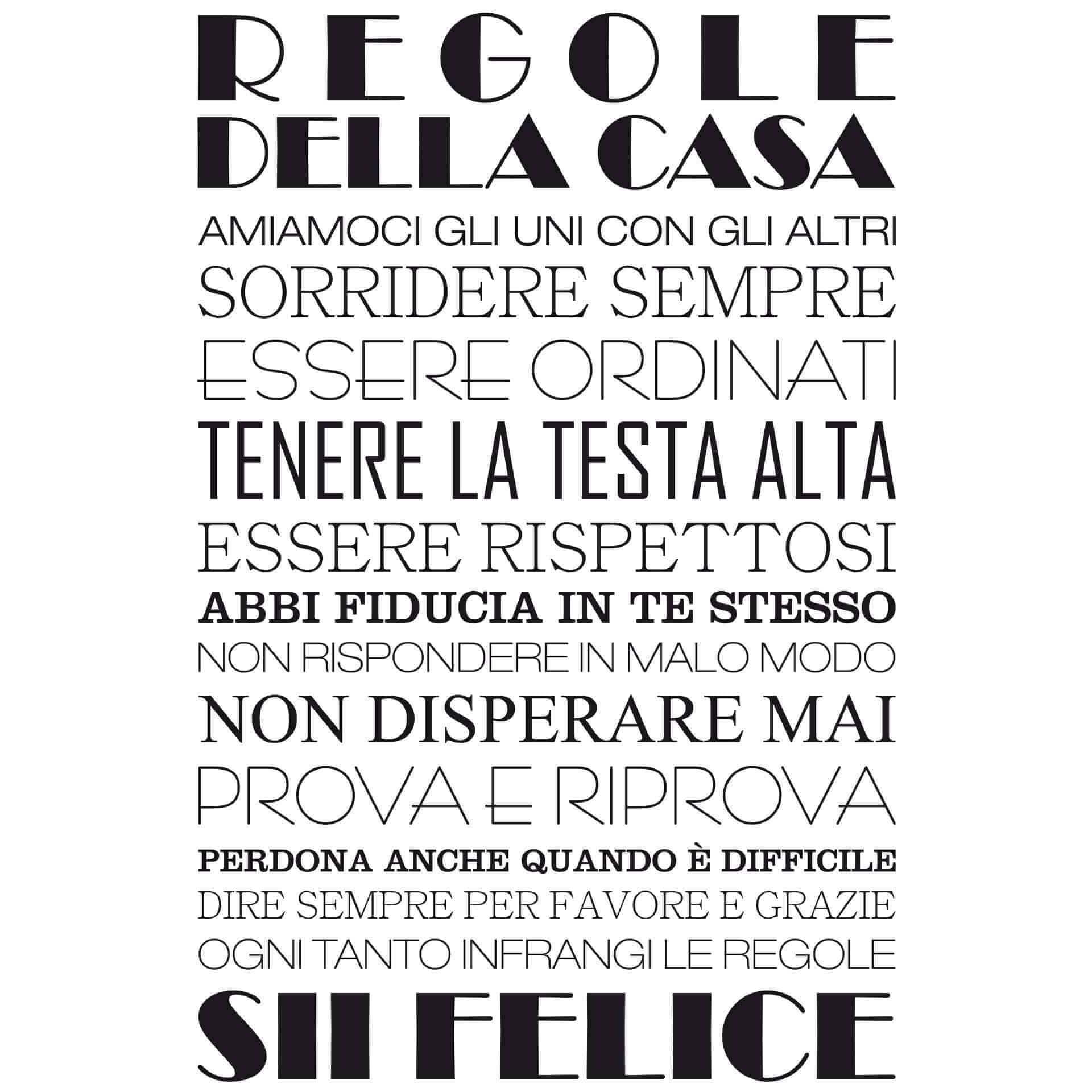 Wandtattoo Regole della casa 1