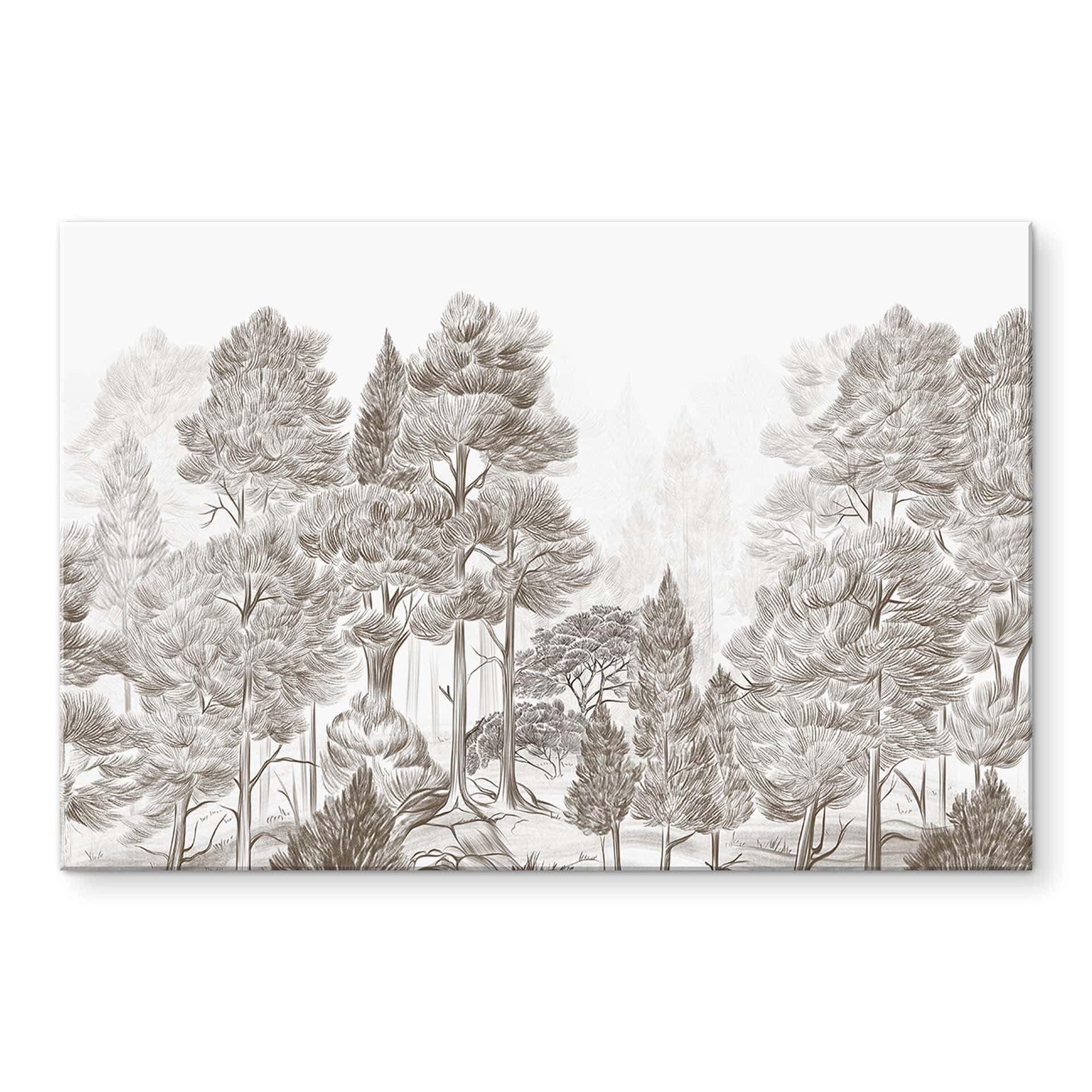 Spatscherm bos met boslandschap in beige - Ms Tiff