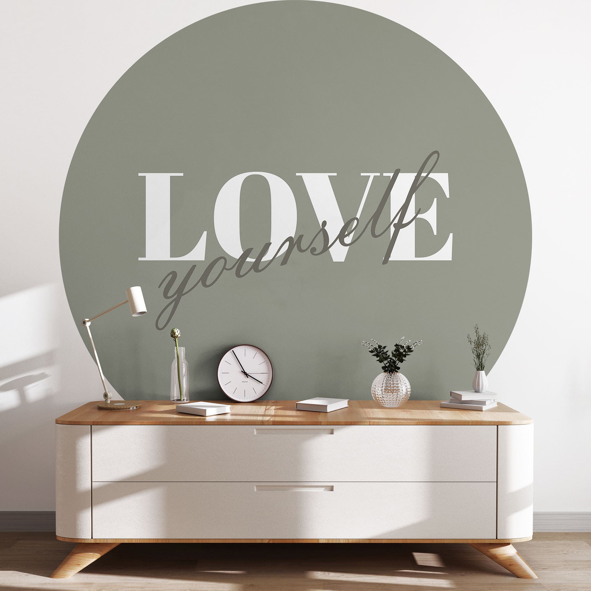 Behangcirkel Love yourself - vliesbehang/zelfklevend vliesbehang