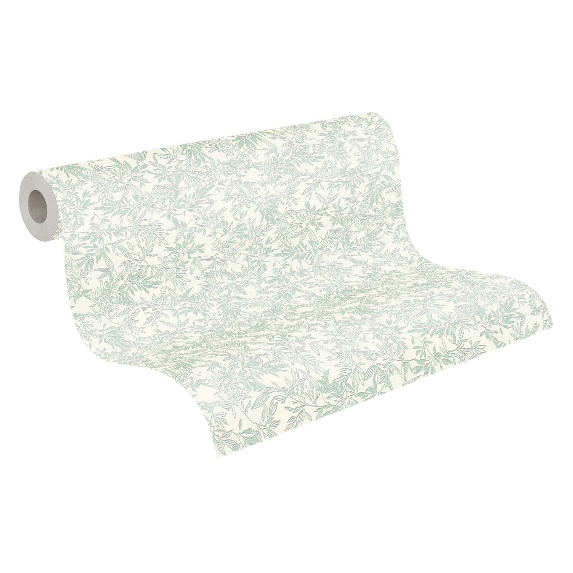 Behang bloemen groen wit - vliesbehang A.S. Création