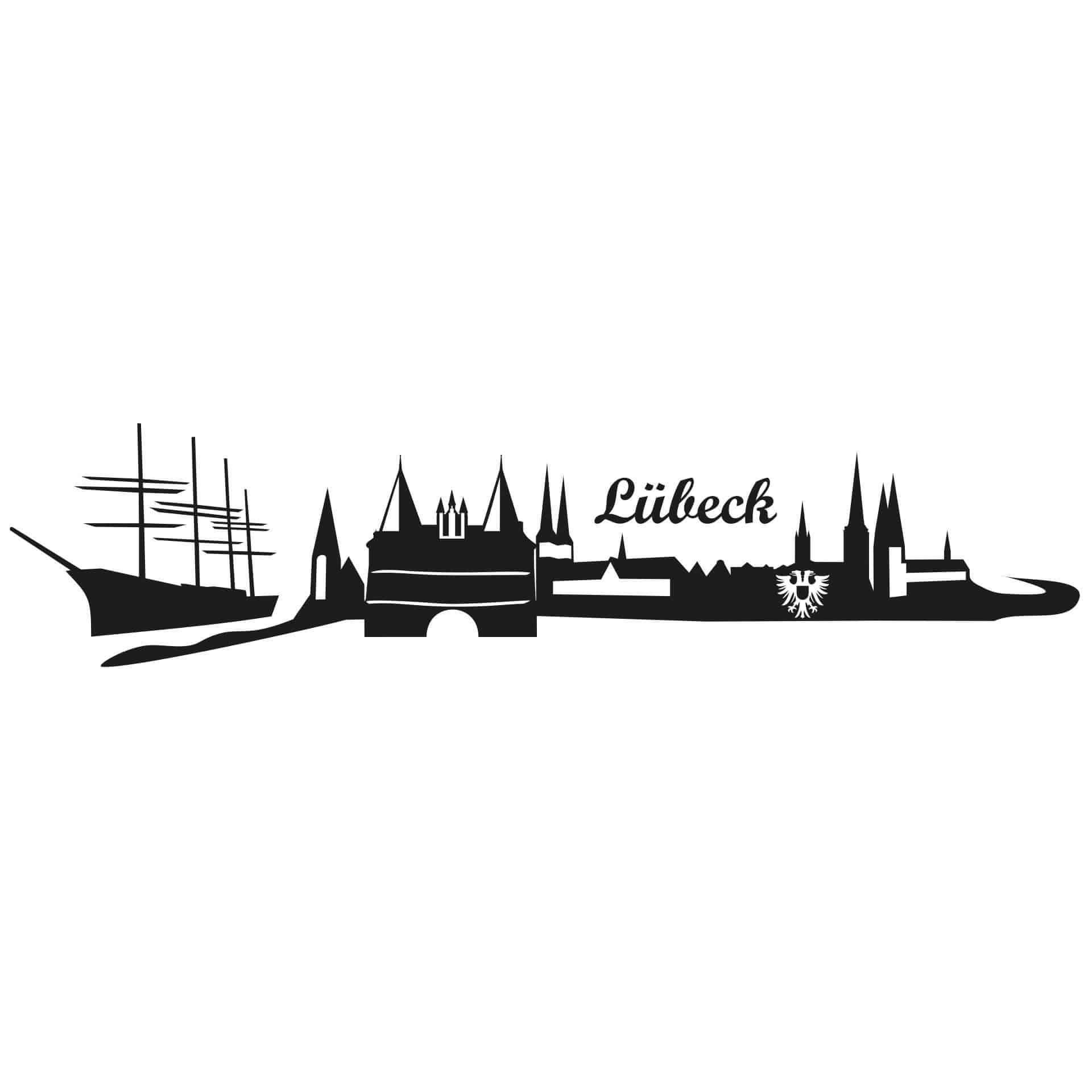 Wandtattoo Lübeck Skyline