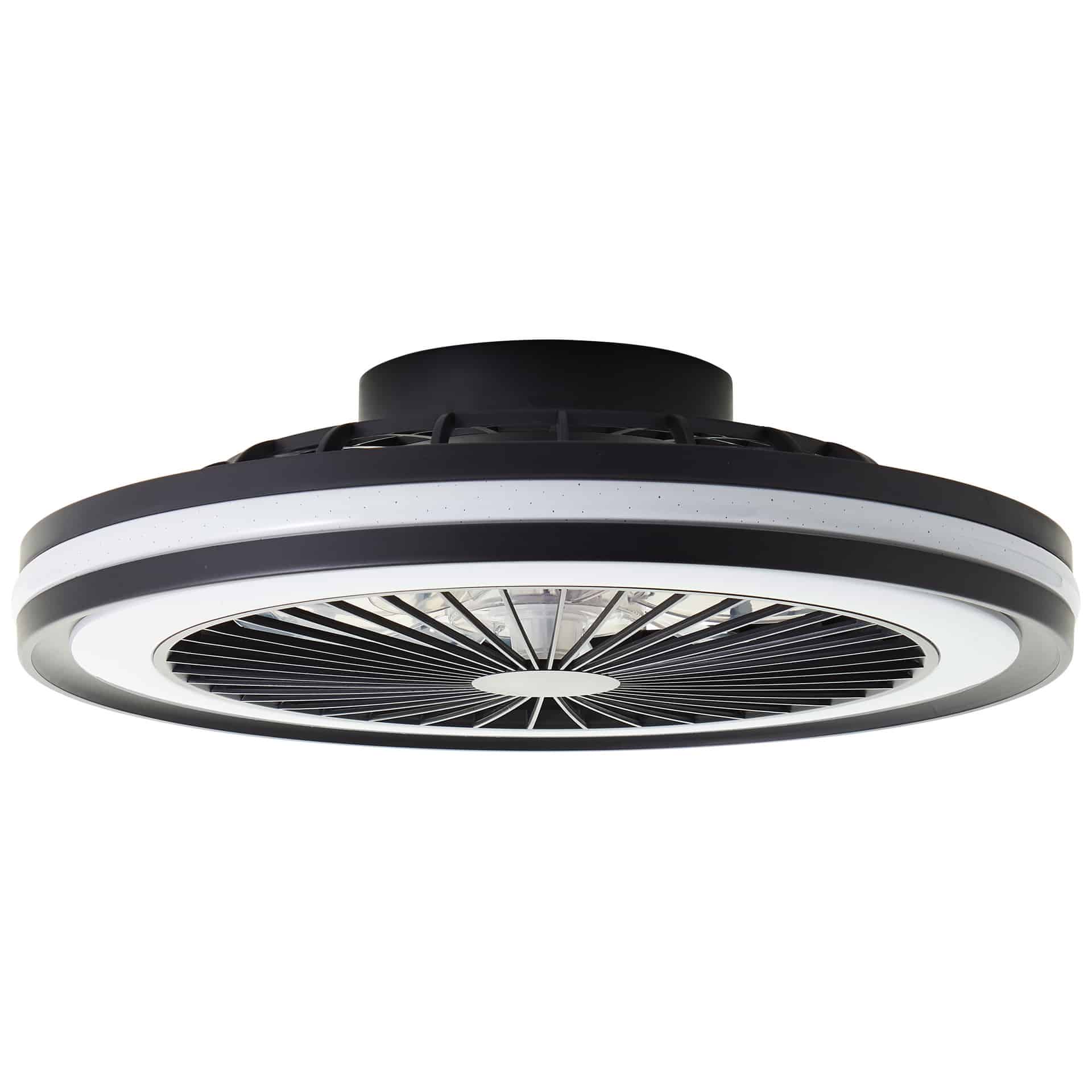Deckenventilator mit LED-Licht Malea, schwarz, Deckenleuchte