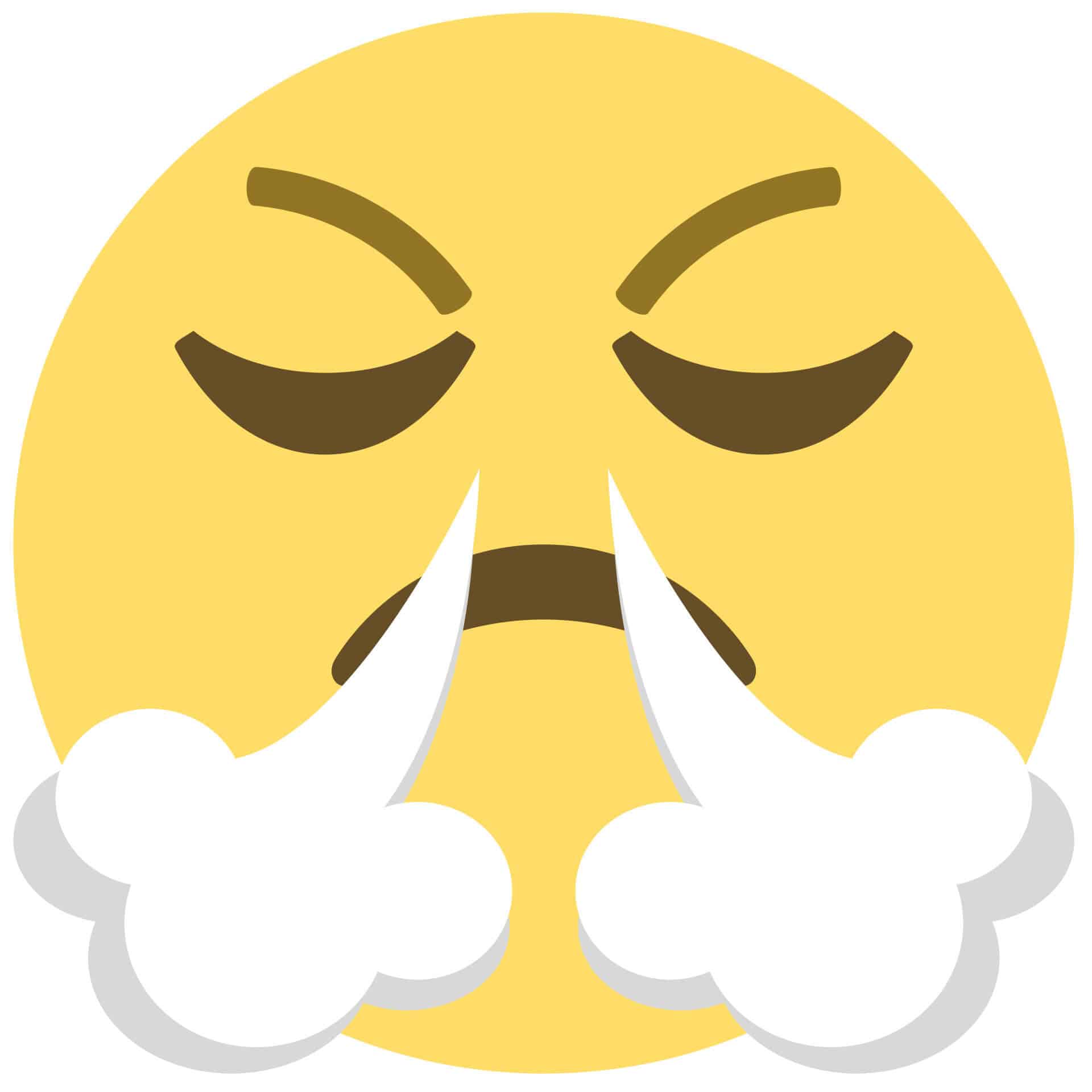 Muursticker Emoji Frustrated Face
