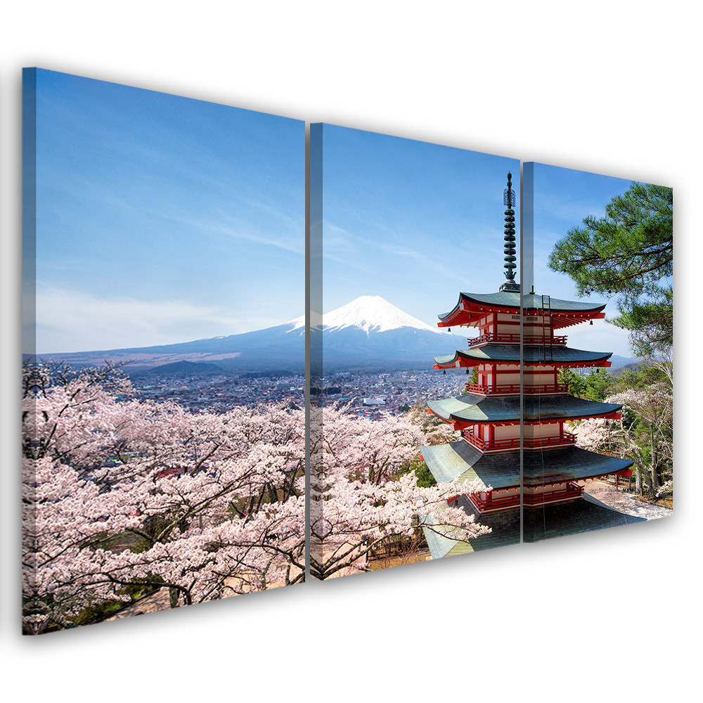 3-delt lærredsprint, Japan Mount Fuji