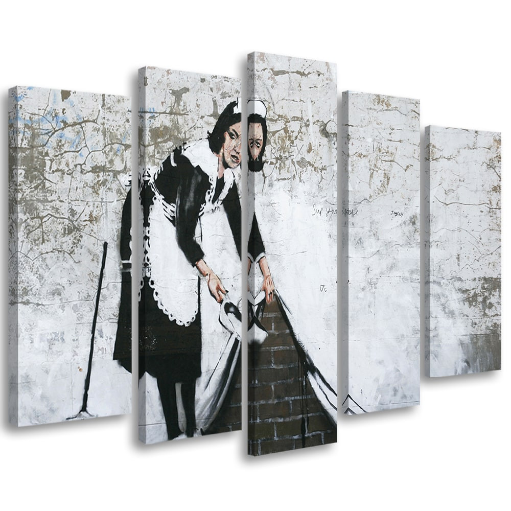 Lærredstryk 5 stykker, Banksy Maid Street Art
