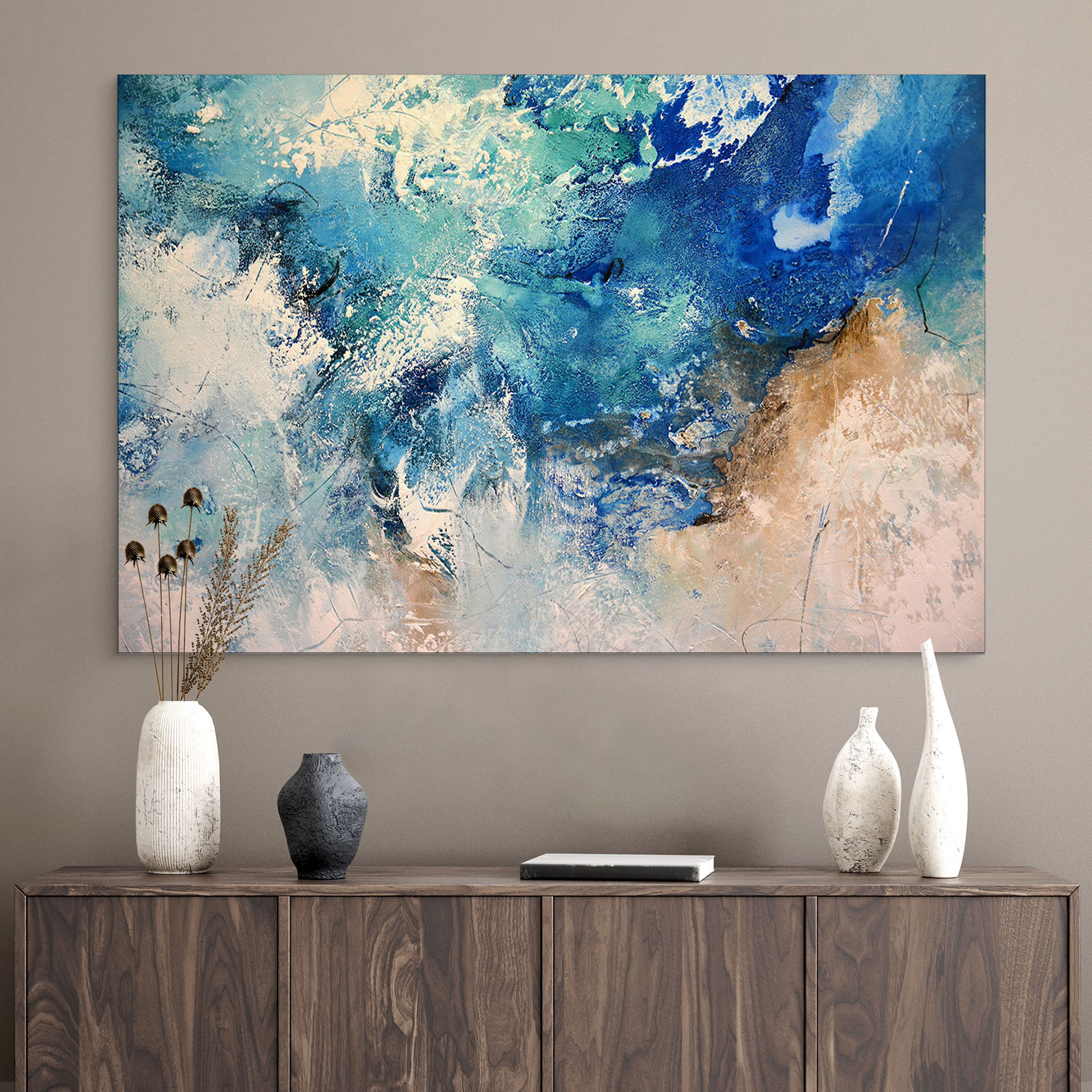 Wandbild Aufprallende Wellen - Fedrau - Alu-Dibond