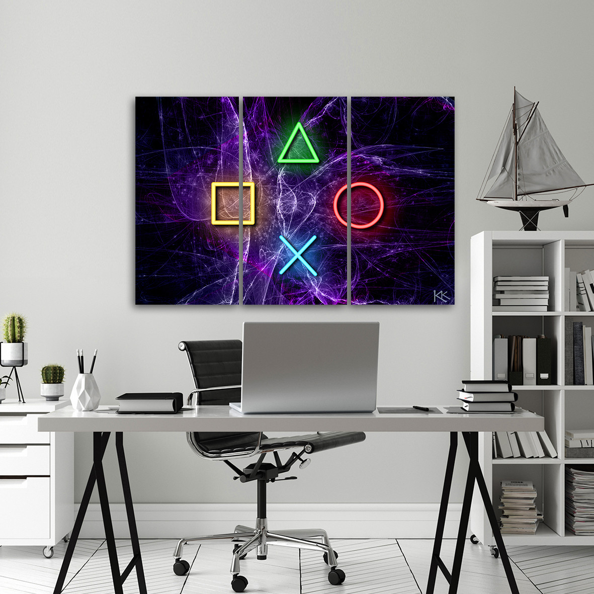 Canvas print 3 dele, knapper til controlleren