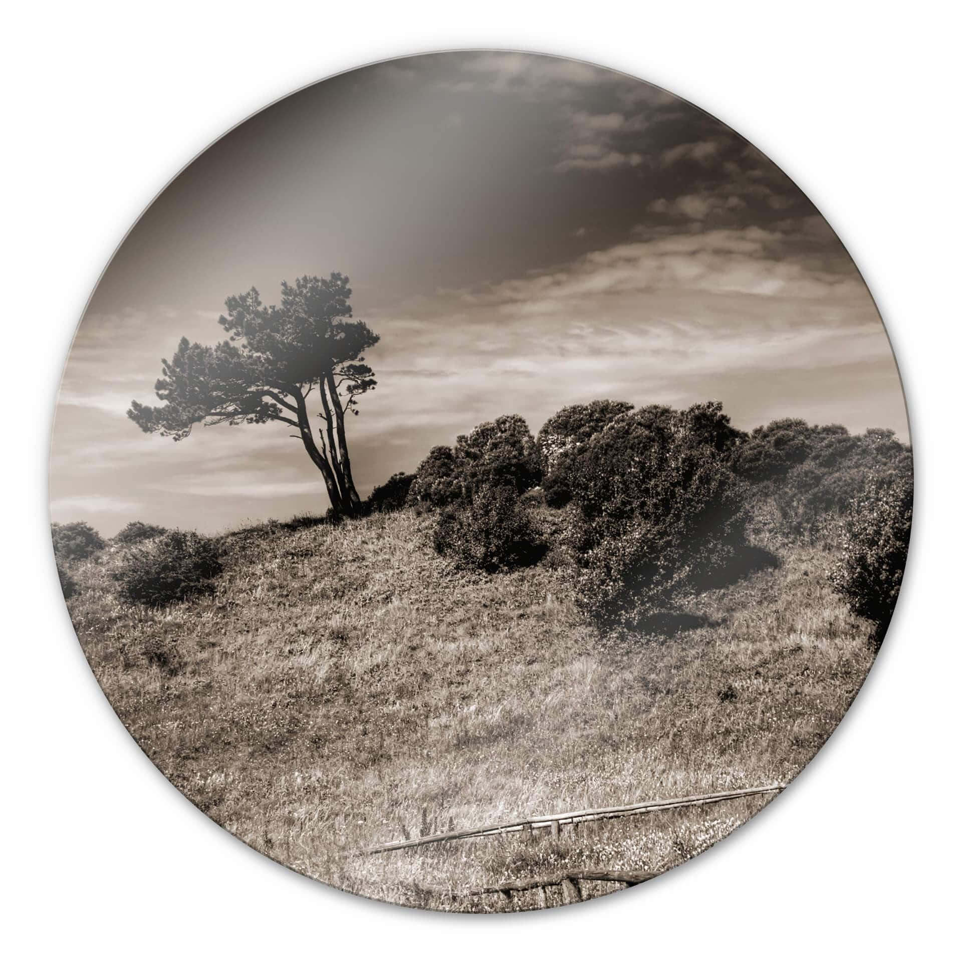 Tableau en verre - Paysage de Hiddensee - rond