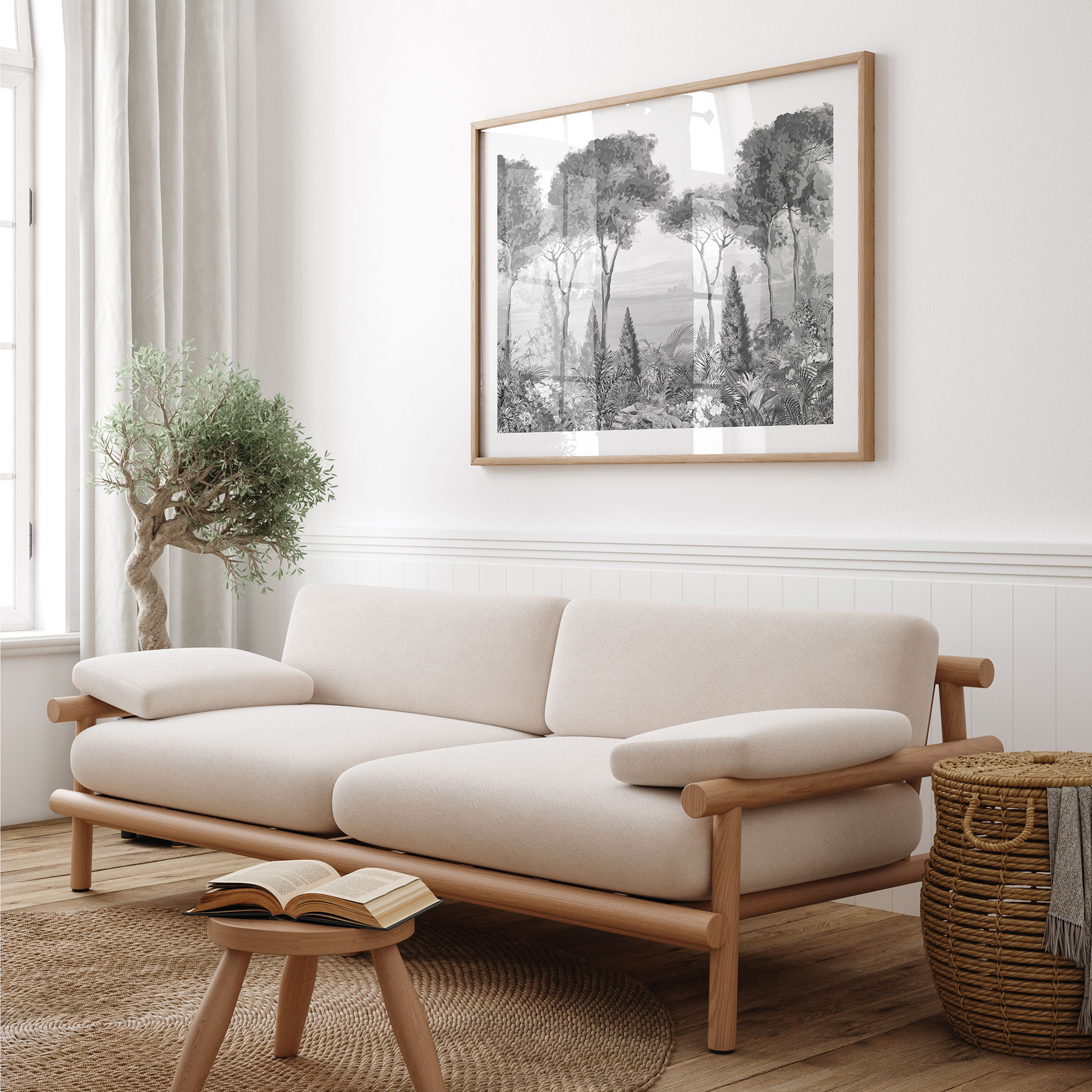 Poster Idyllisch plantenlandschap - Ms Tiff