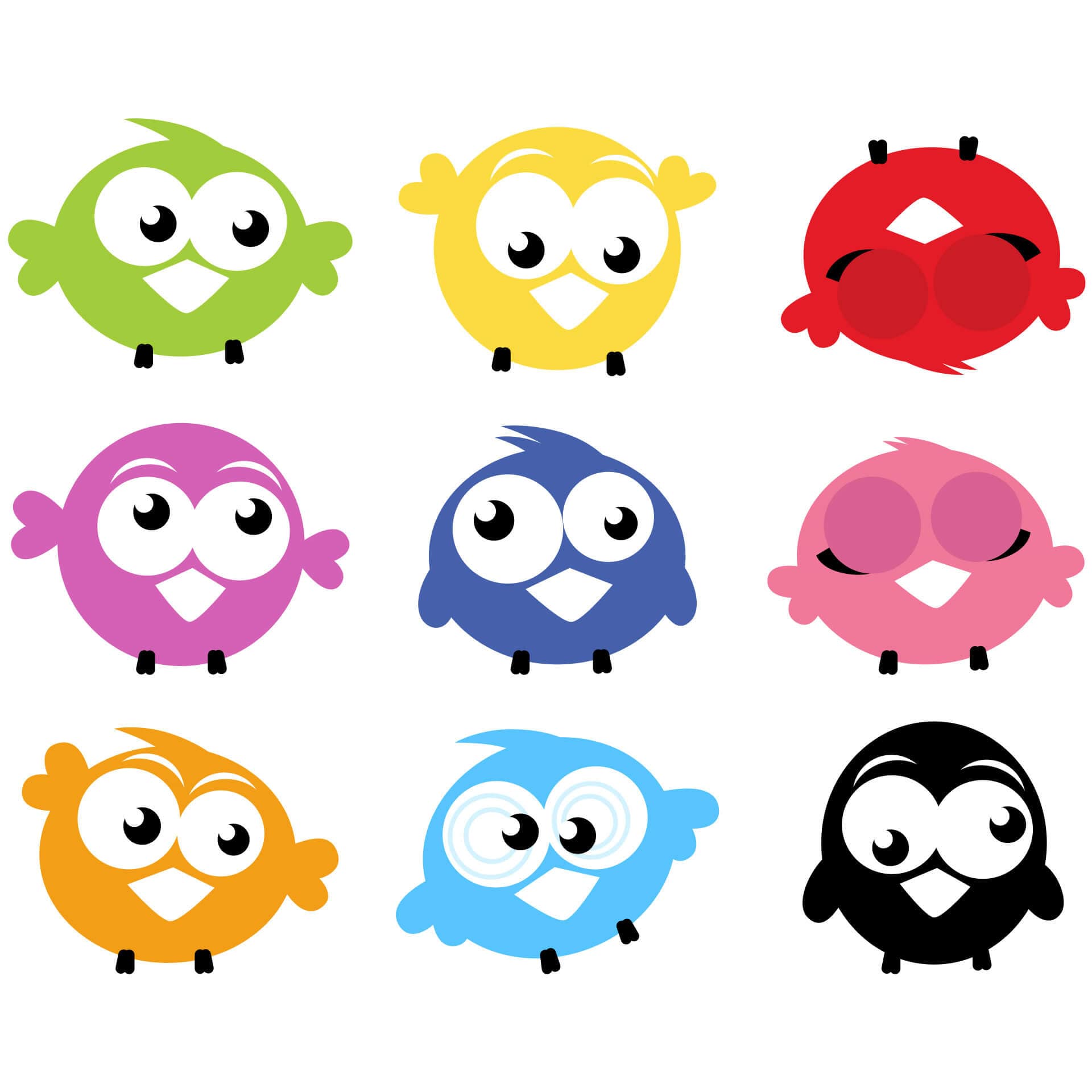 Wallsticker Pippende Fugle
