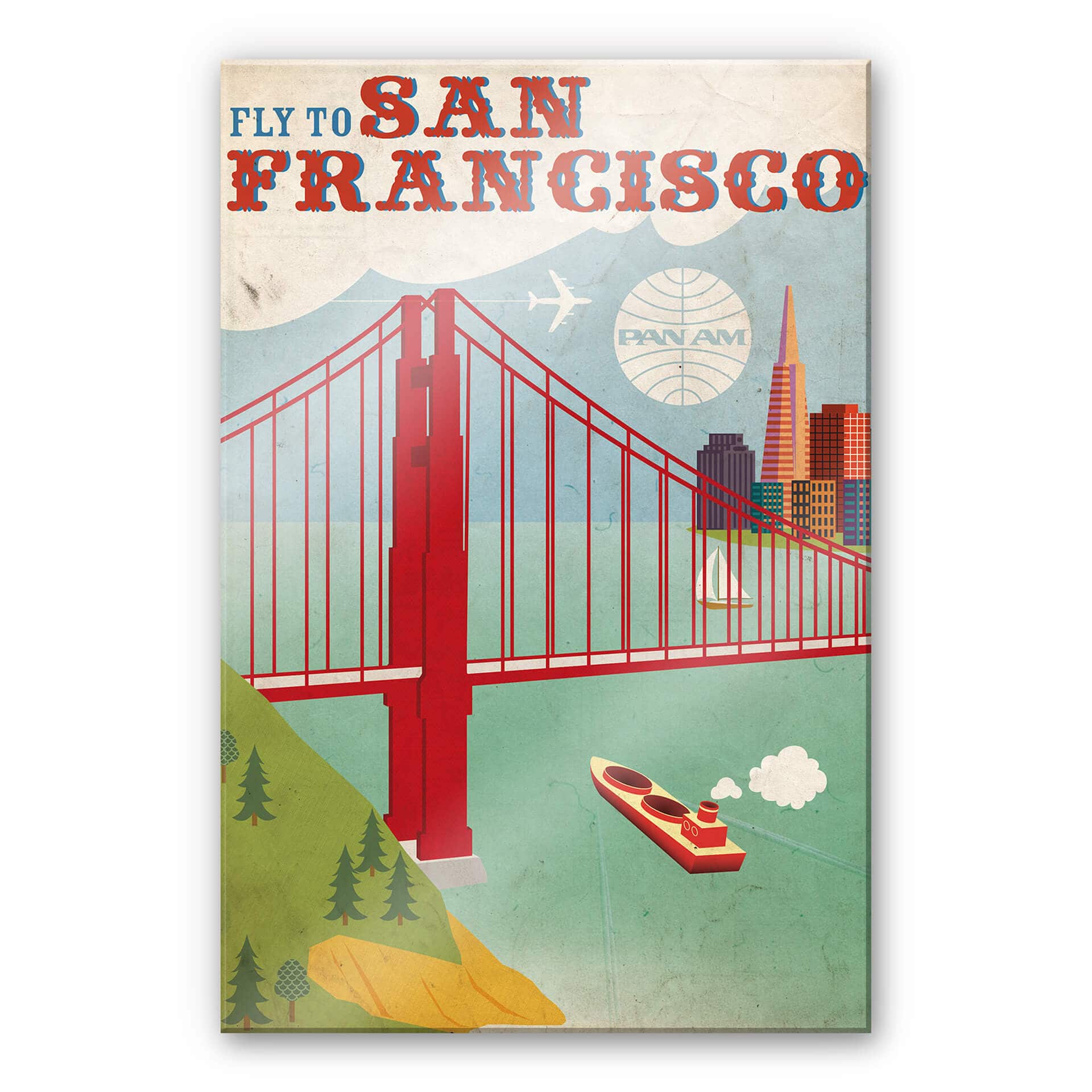 Akrylbillede PAN AM - Flyv til San Francisco