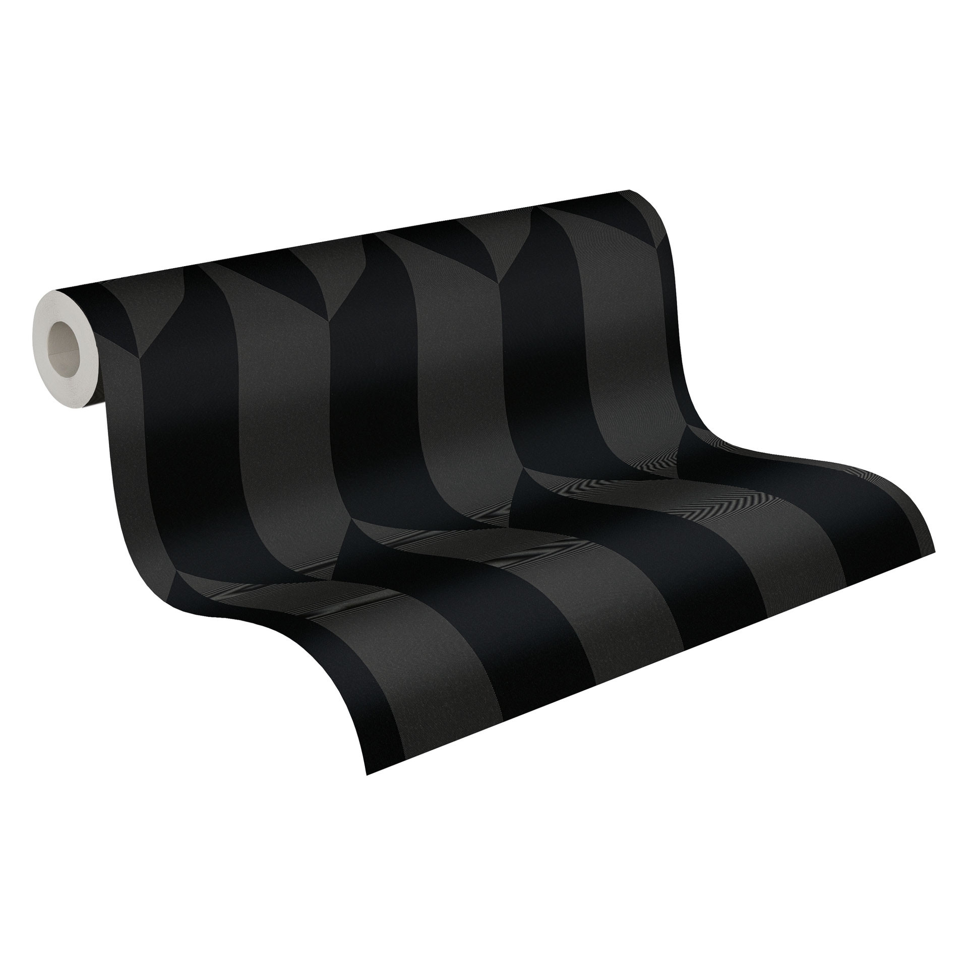 COSMOPOLITAN 3D behang zwart metallic - luxe design Vliesbehang woonkamer