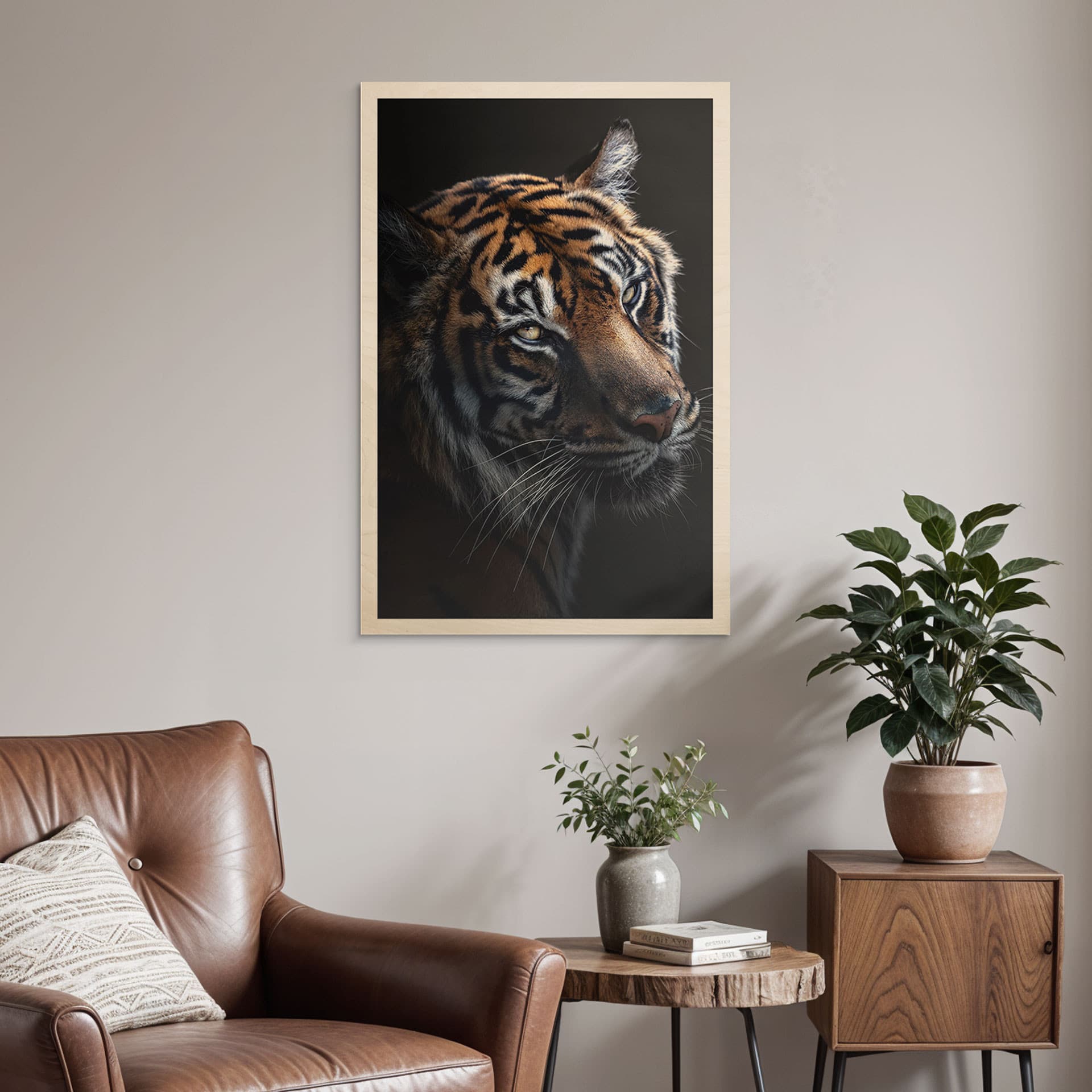 Stampa su legno Sguardo Maestoso della Tigre - Krygowski