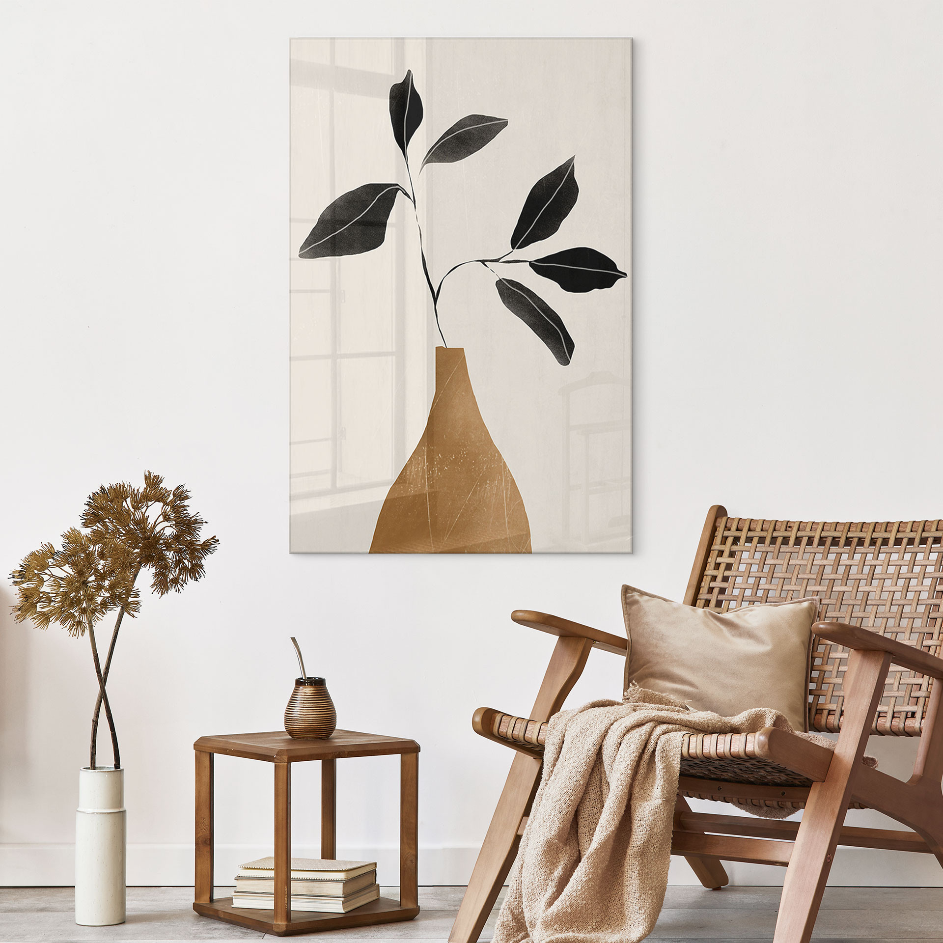 Akrylbillede Gren i gylden vase - ThingDesign