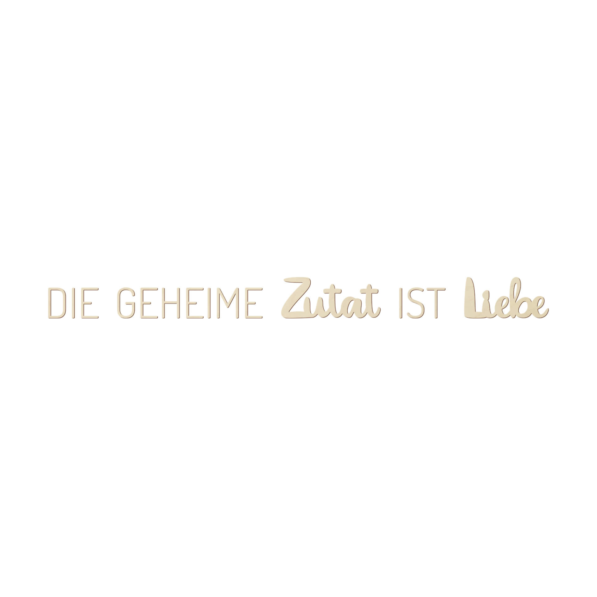 Wanddeko Spruch Die geheime Zutat ist Liebe - Pappelholz