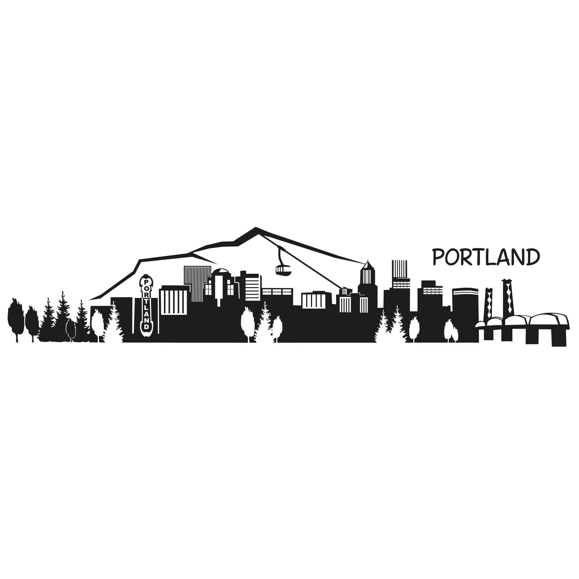 Wallsticker Portland Skyline