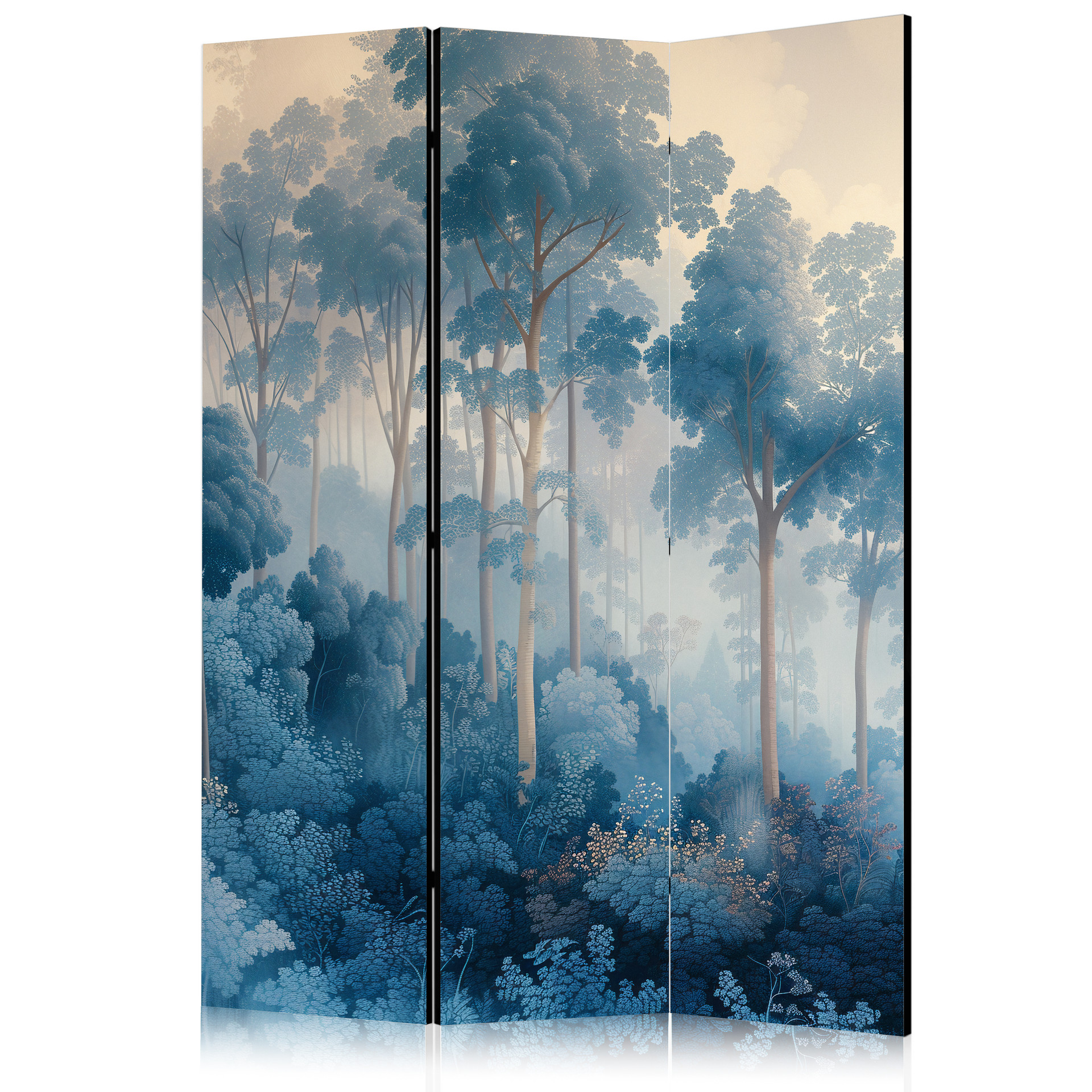 Paravent, Raumteiler freistehend, Trennwand - Fairy Blue Forest Landscape