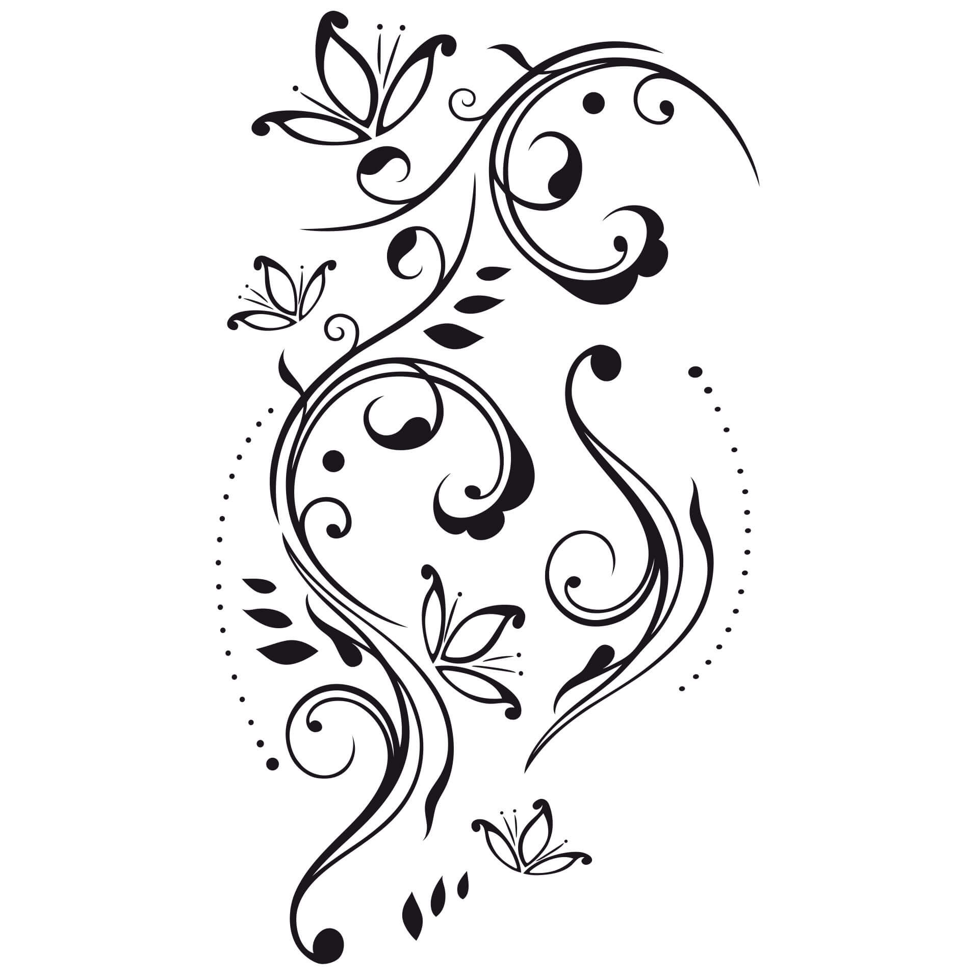 Wallsticker 2-farvet Slyngplante 5