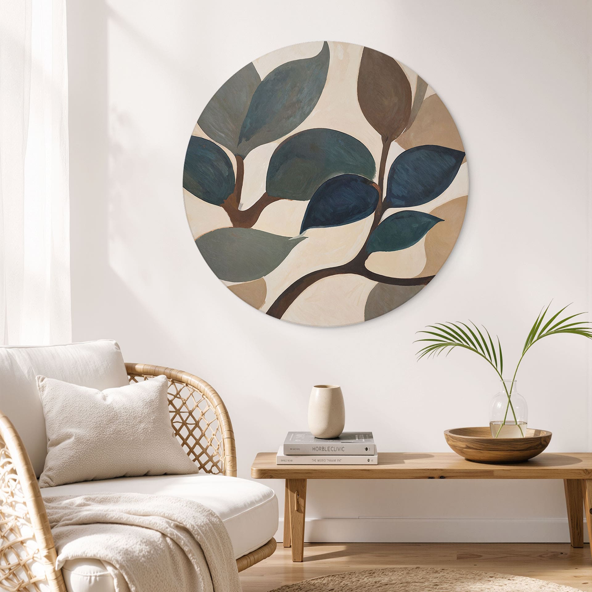 Tableau Emil's Garden - Feuilles Botaniques - Sir Edward x Grigory Gladarev - Alu-Dibond Rond