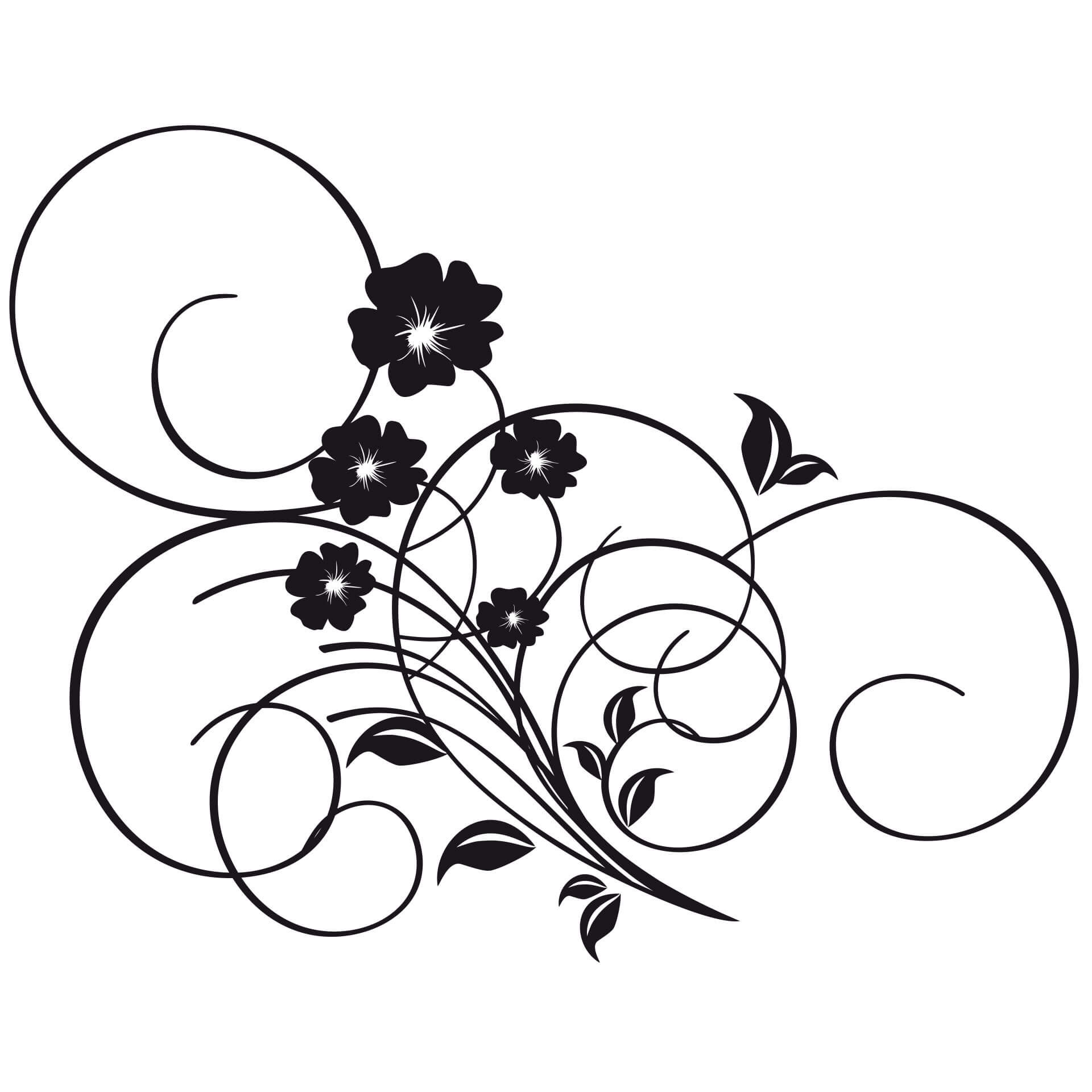 Wallsticker Blomstrende Tribal inkl. 3 fotorammer