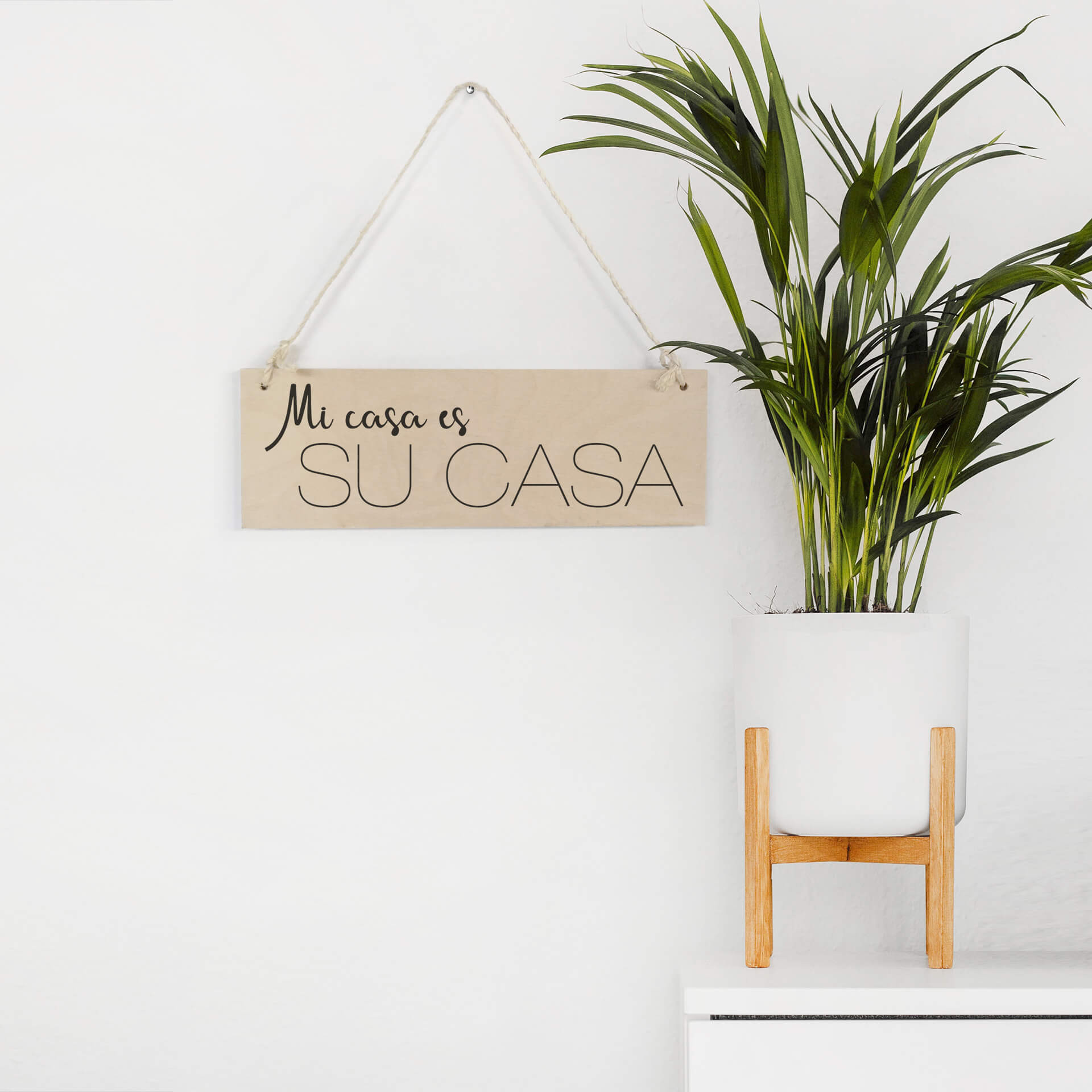 Holzschild Mi casa es su casa