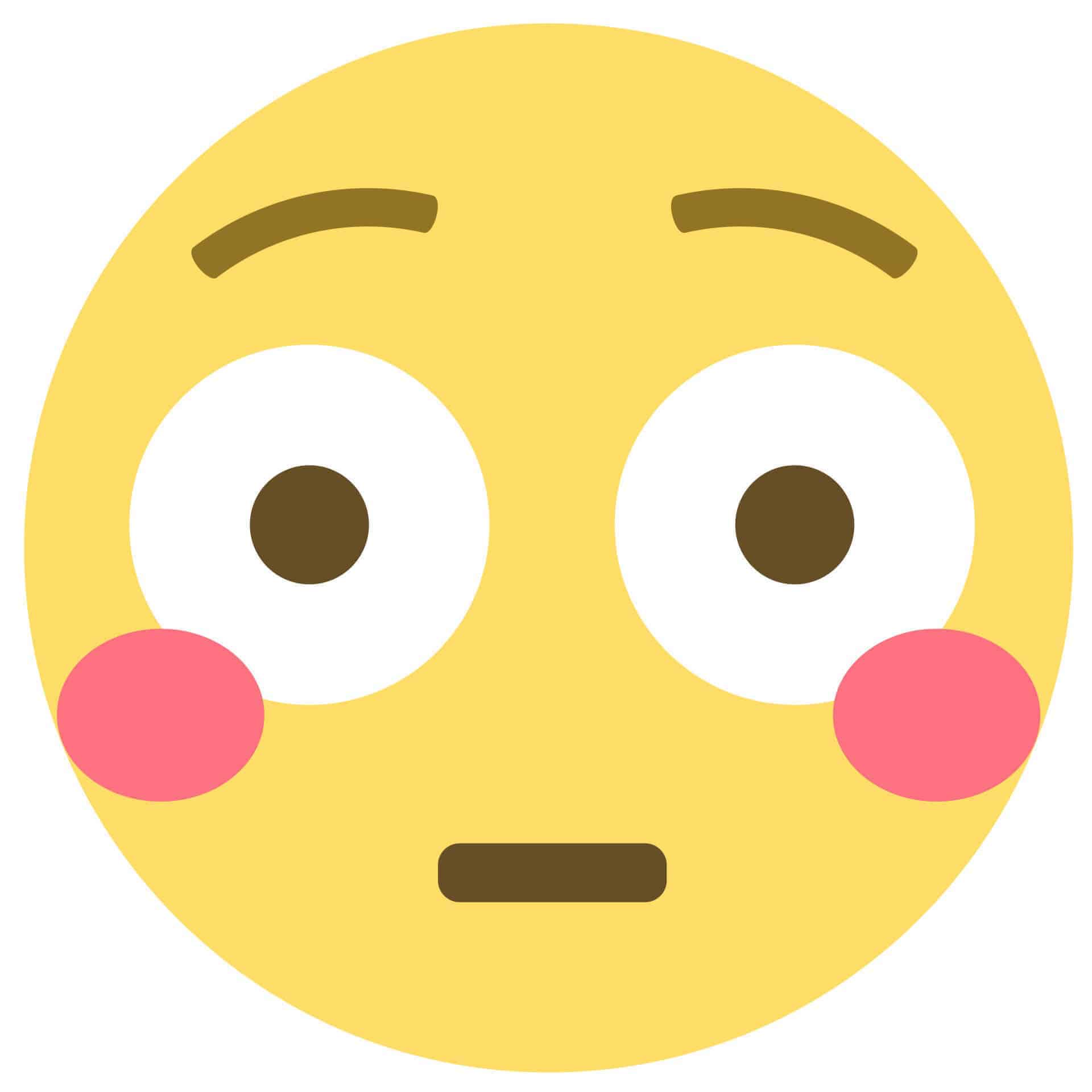 Muursticker Emoji Flushed Face