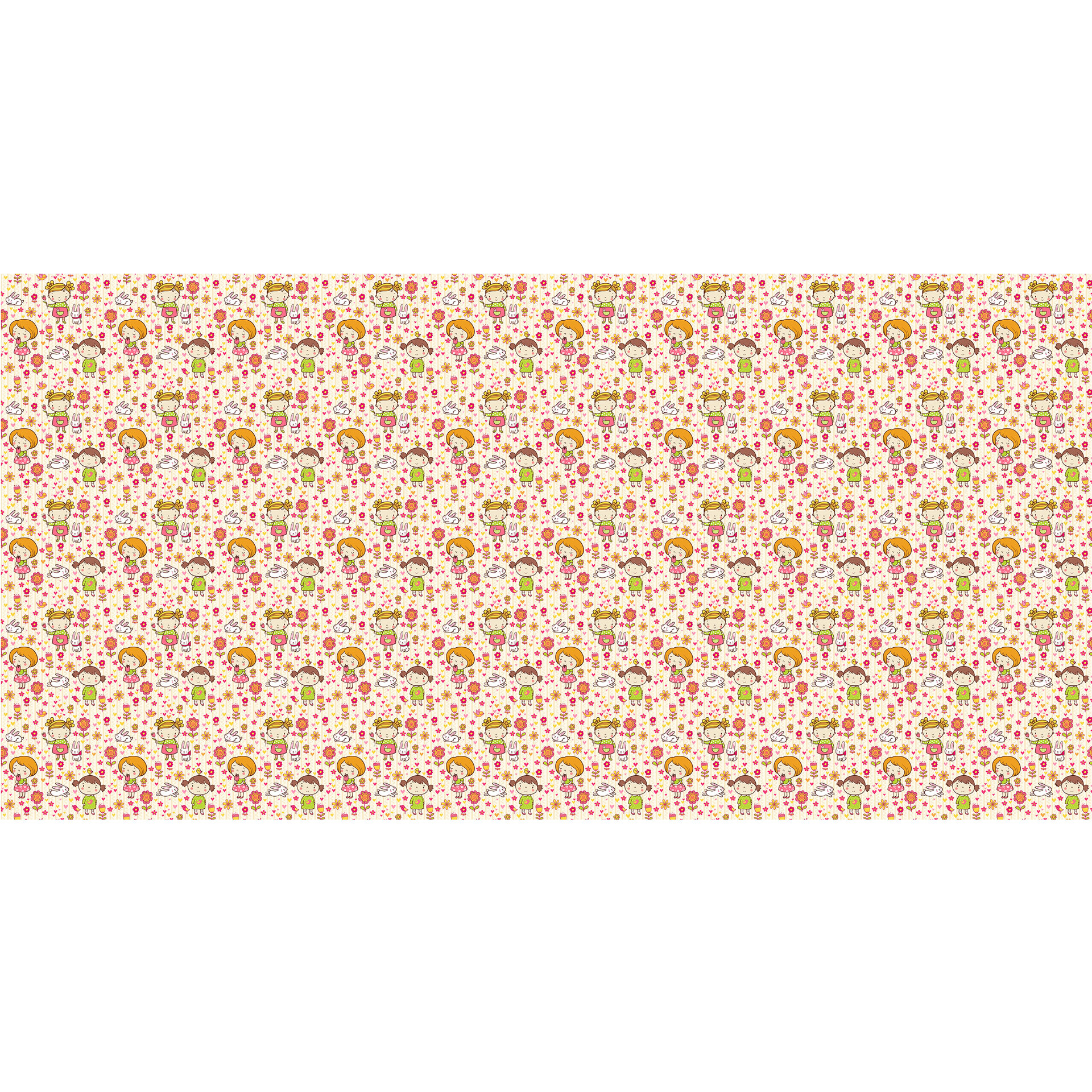 Fotobehang bloemen plukken met vrienden
