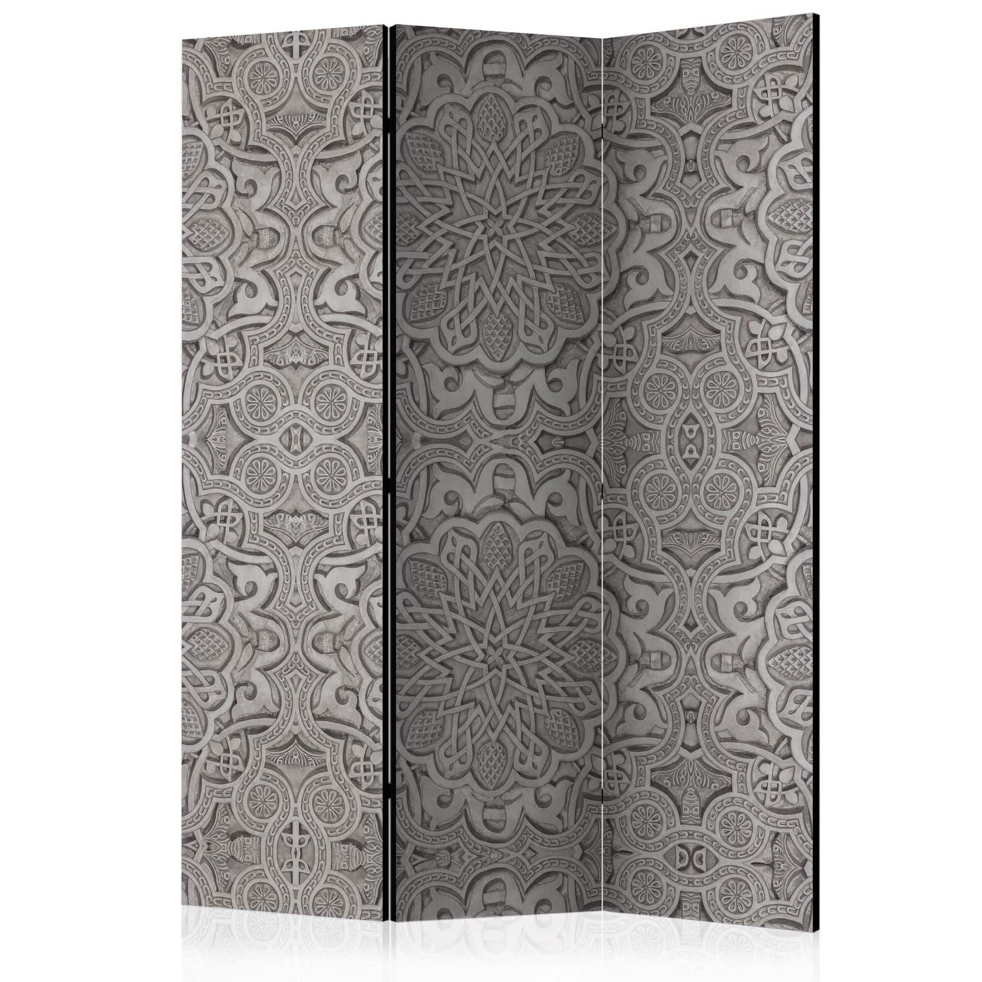 Screen room divider - Orientalsk ornament, 3-delt - 135x172 cm