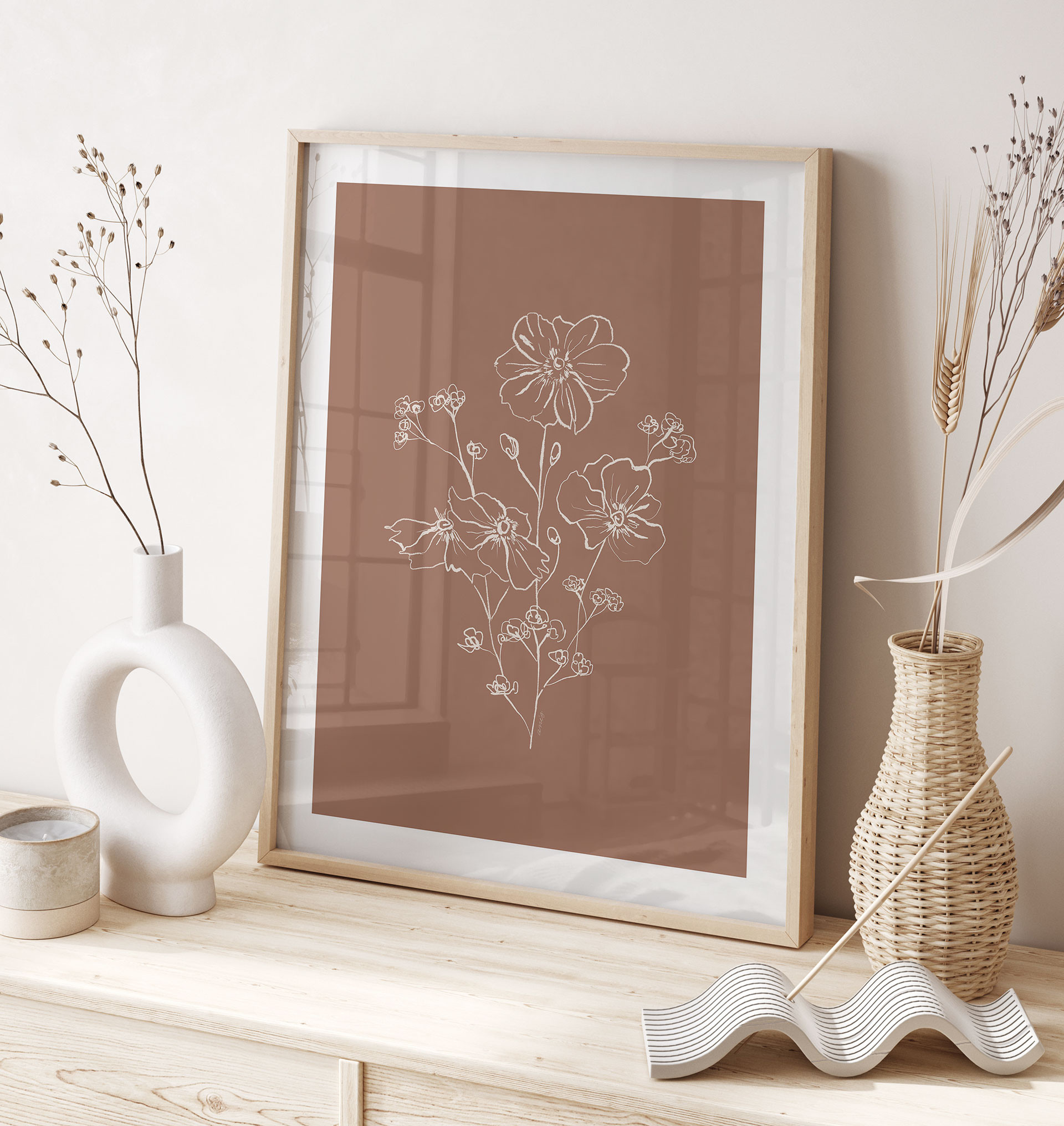 Plakat bukiet dzikiej róży mus mokka - ilustracja anyżu