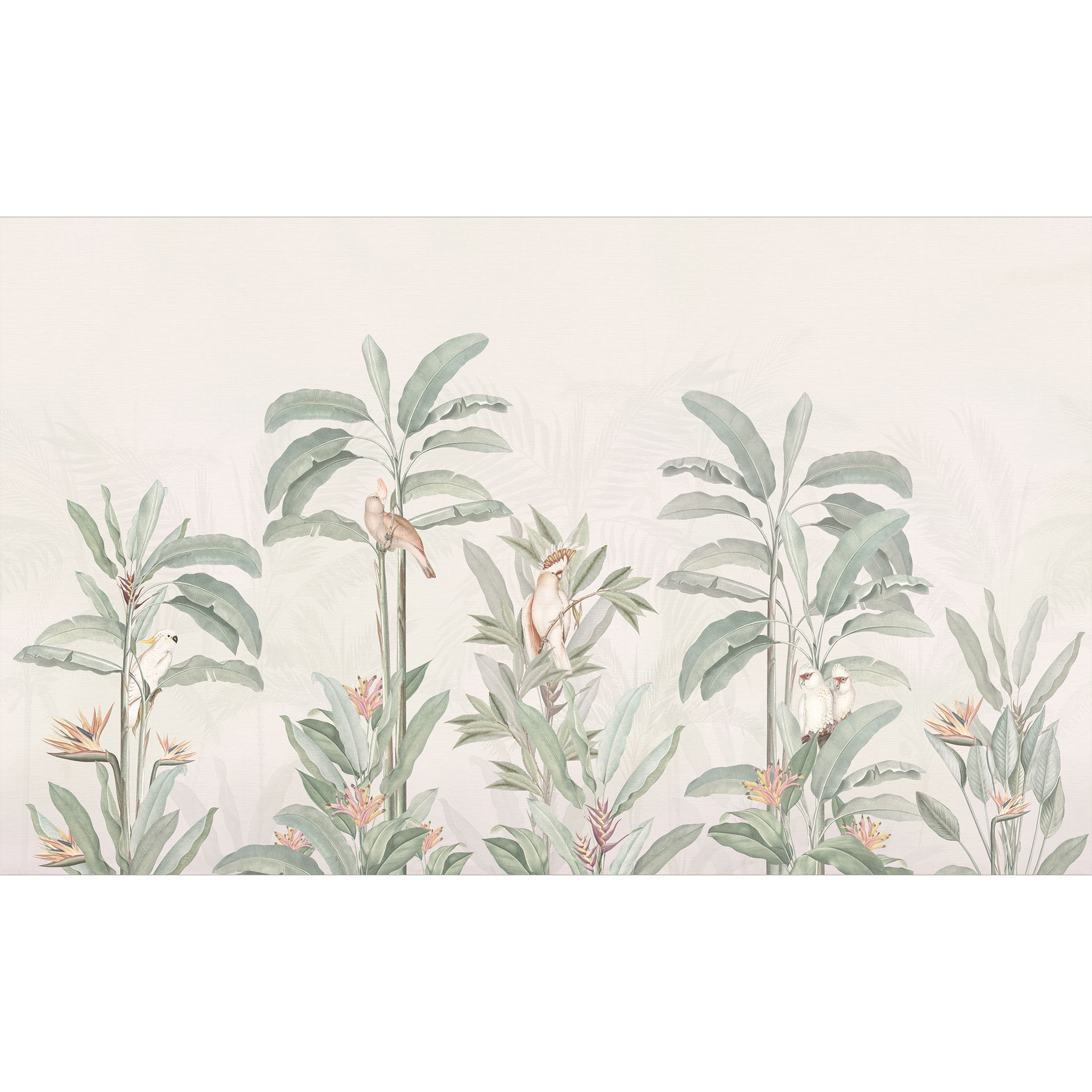 Jungle Fotobehang tropisch bos met kaketoes - Bloomery Decor