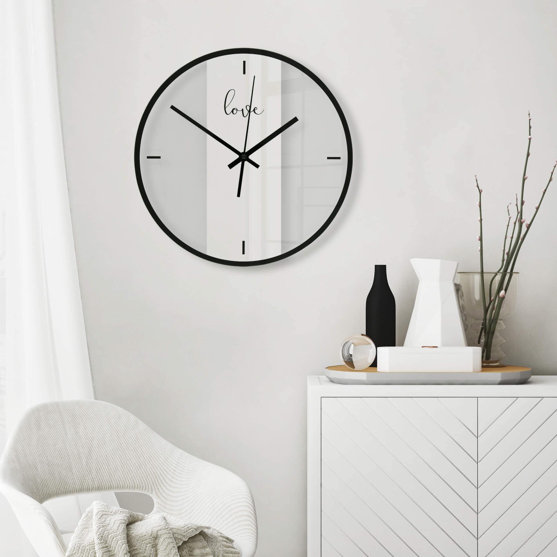 Orologio in vetro - Love Ø30 cm