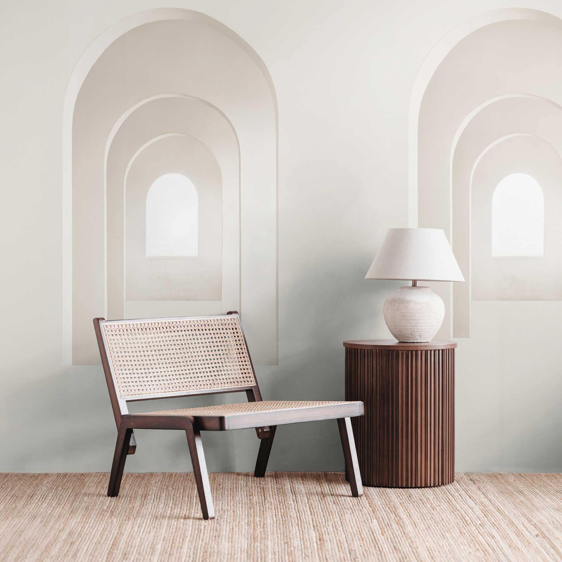 architecture behang in beige wit - vliesbehang 3D look - modern design