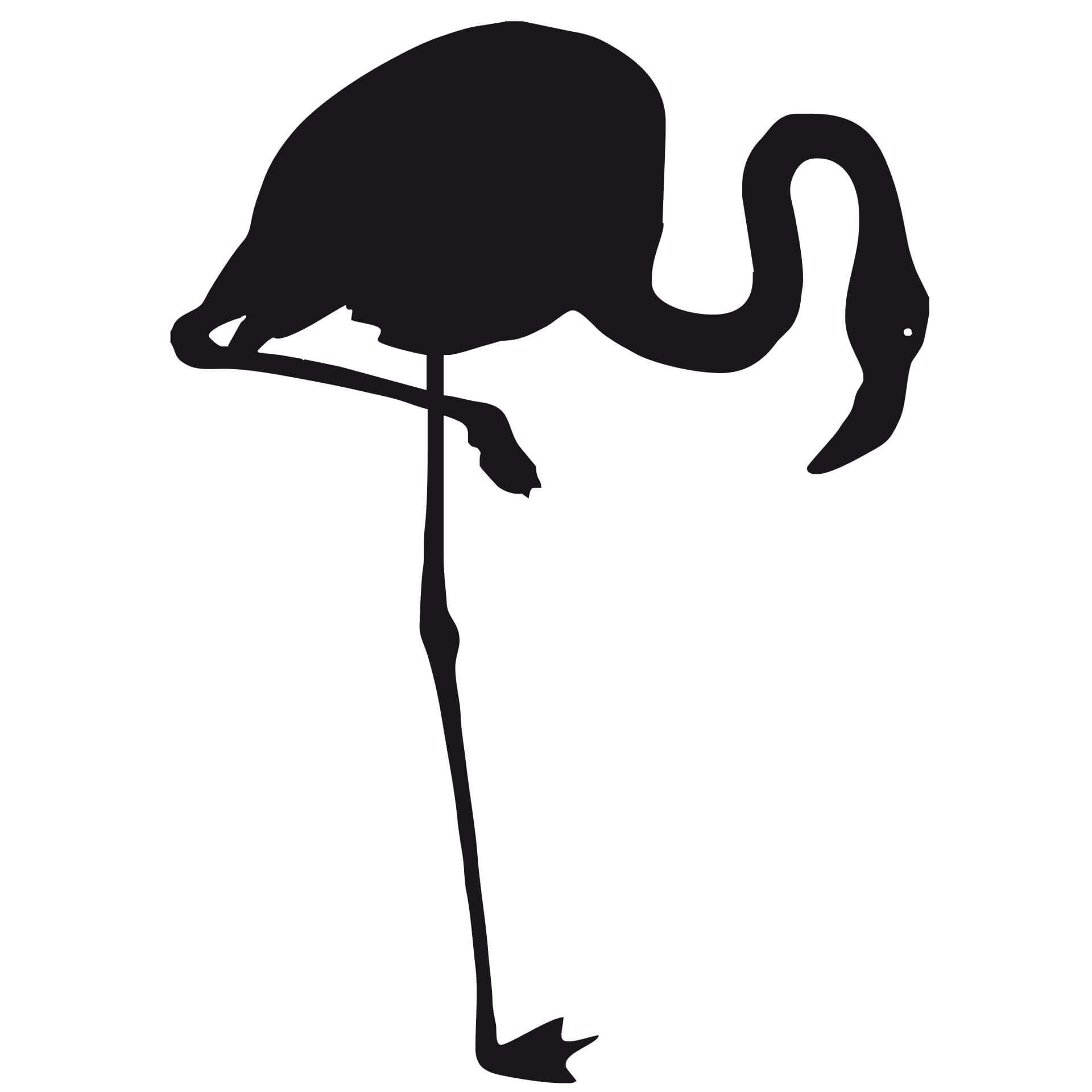Wallsticker Flamingo Silhuet