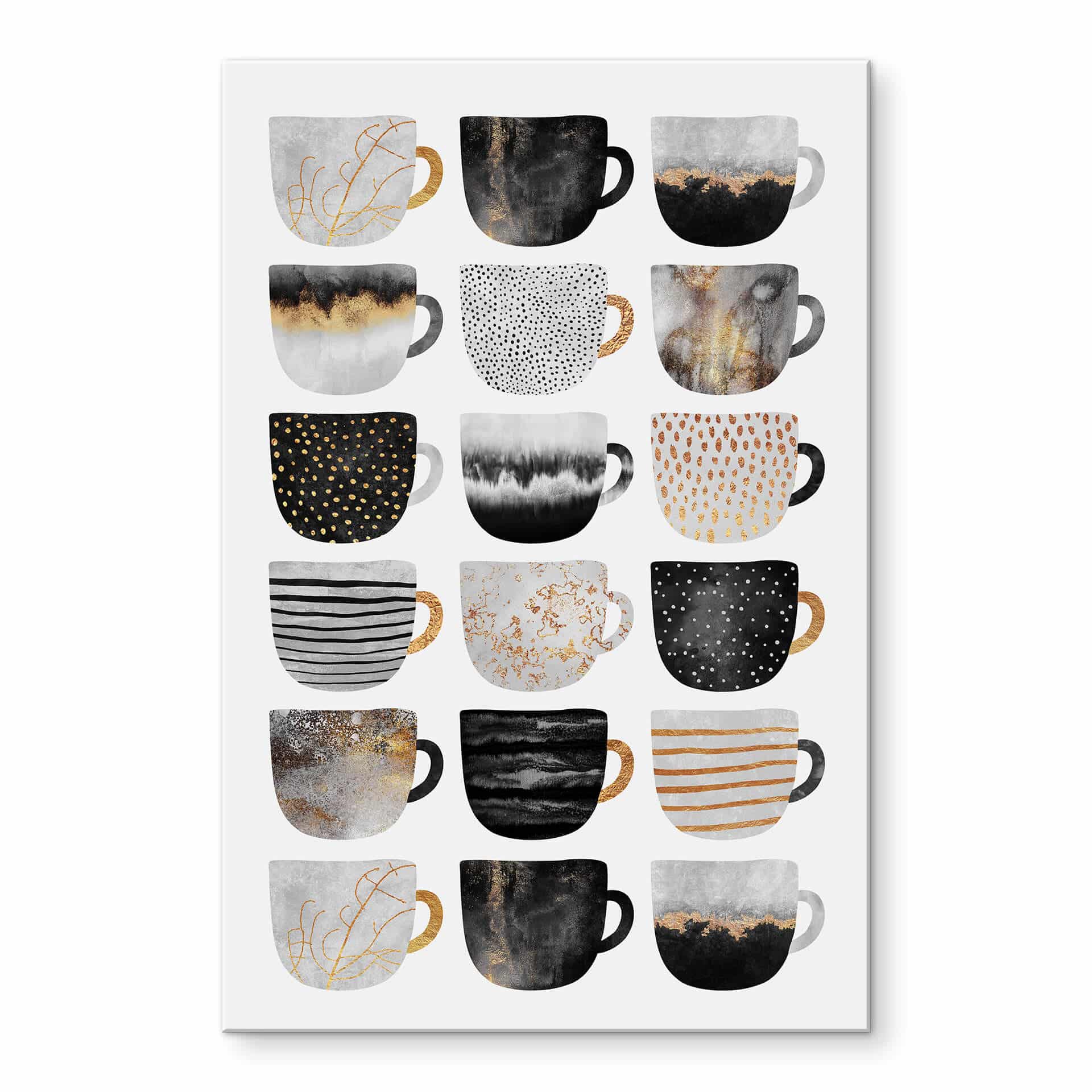 Akrylbillede Fredriksson - Kaffekopper: Pretty Black & Gold