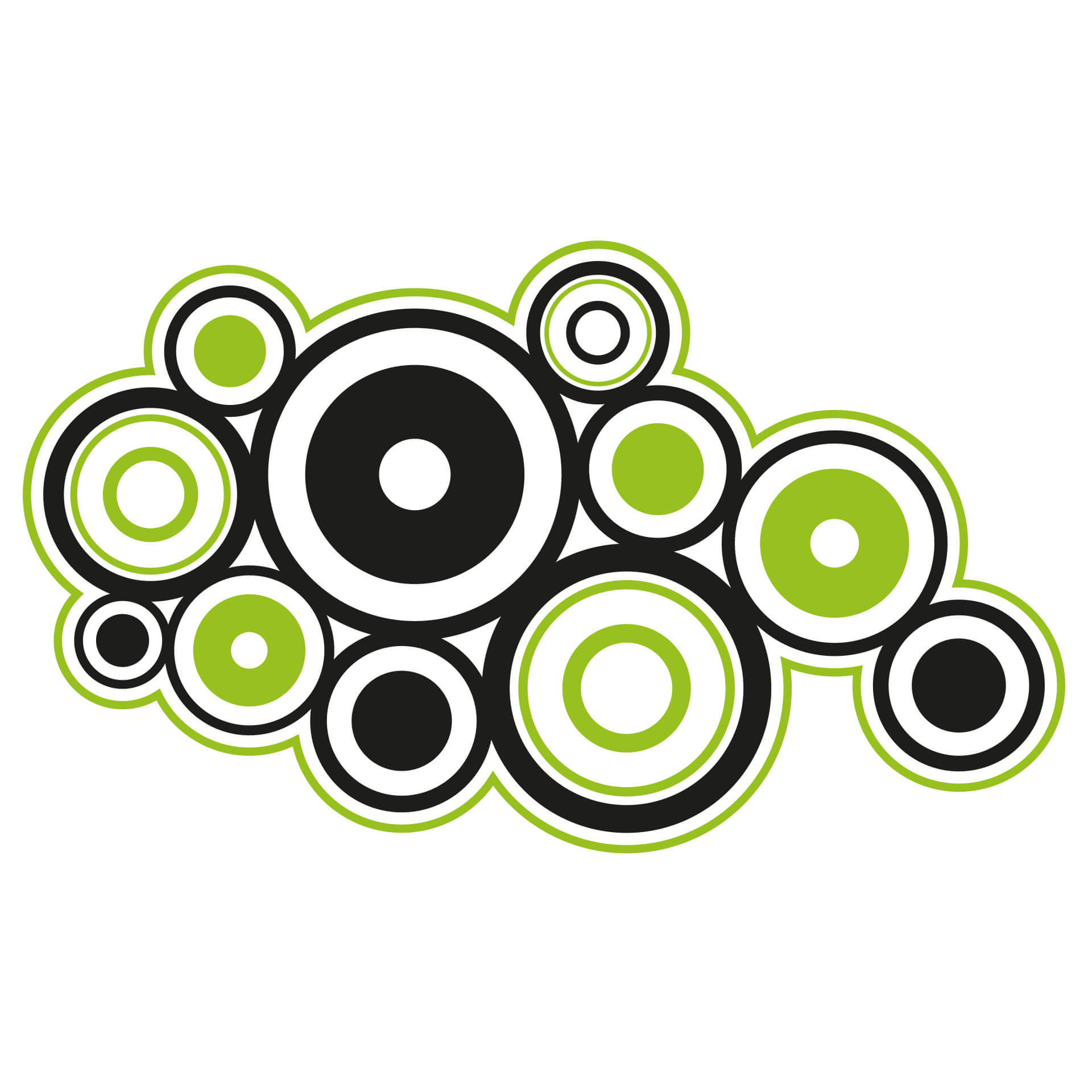 Wallsticker - Retro Ringe Grøn