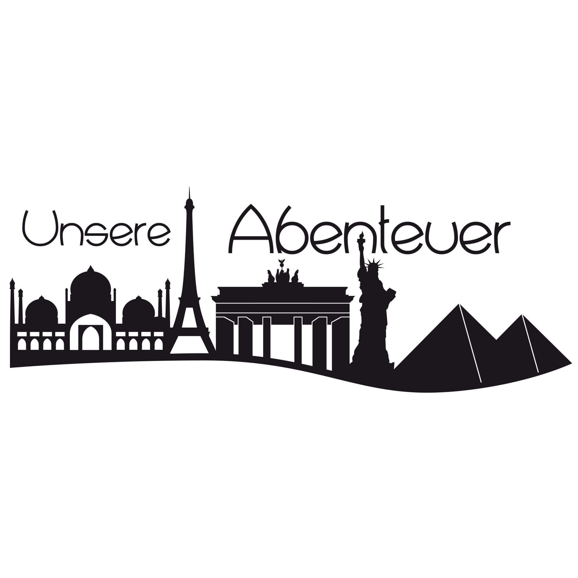 Wallsticker Our adventures inkl. 5 fotorammer.